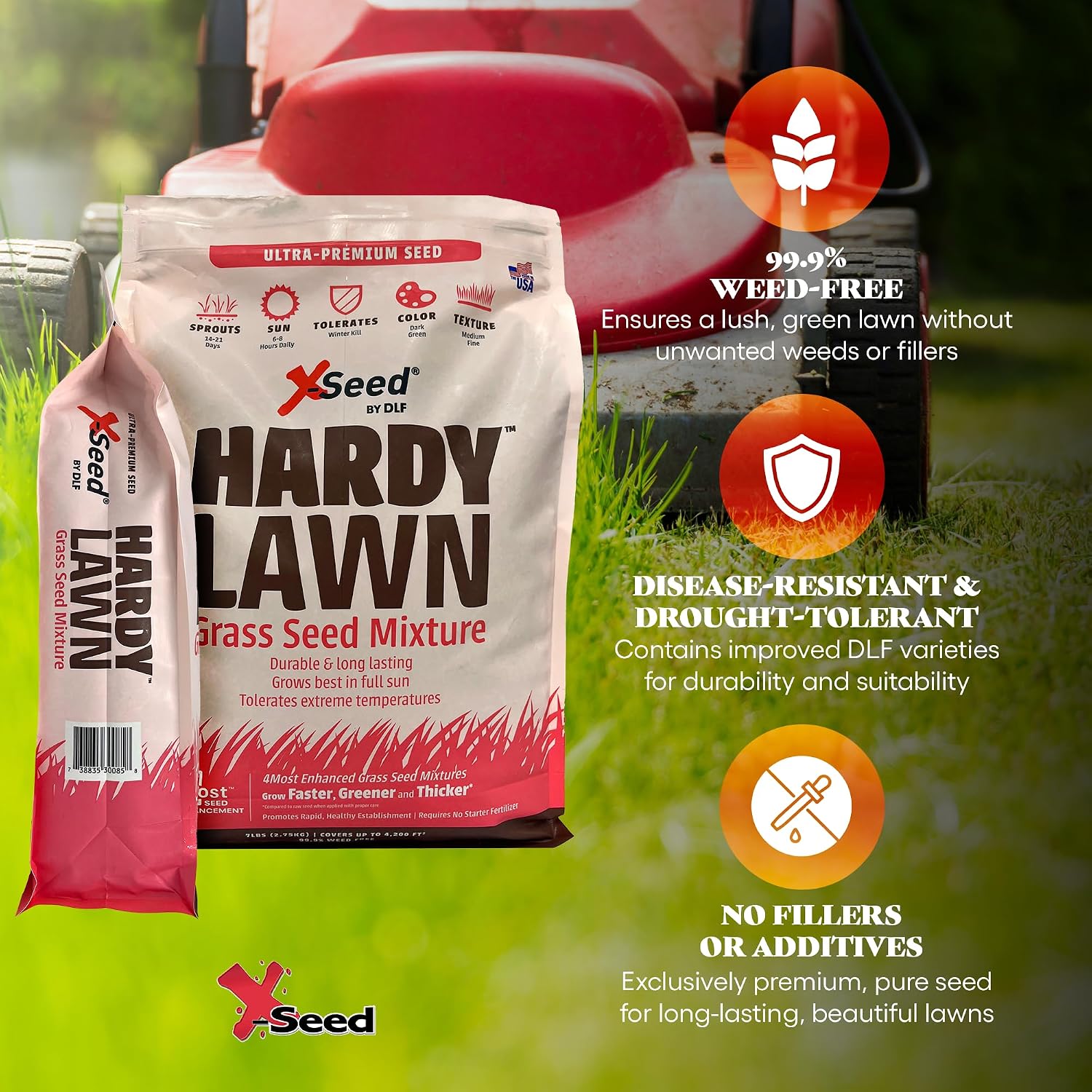X-Seed Ultra Premium Hardy Lawn Seed Mixture, 7-Pound