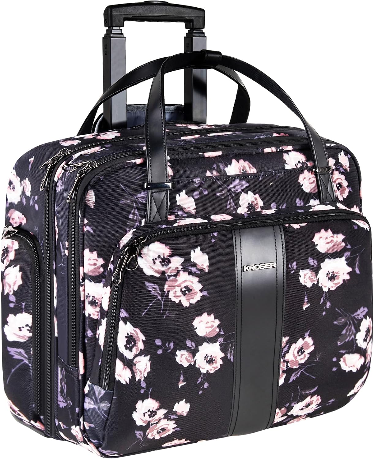 KROSER 15.6 Inch Rolling Laptop Computer Bag,Wheeled Briefcase for women