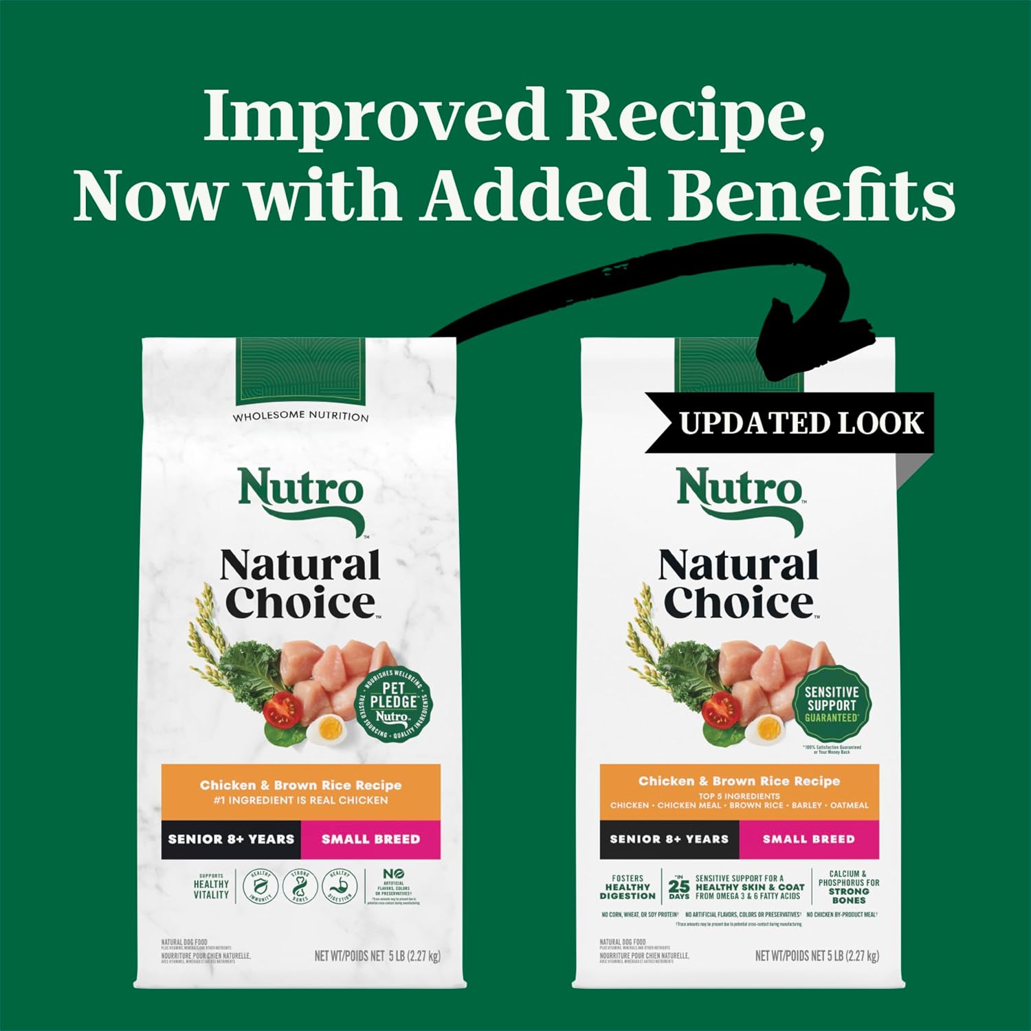 Nutro Natural Choice Senior Dry Dog Food, Chicken & Brown Rice, 30 lb | Non-GMO, Real chicken #1 ingredient, no corn, wheat, soy, supports bones, digestion & immunity, dental health & skin/coat
