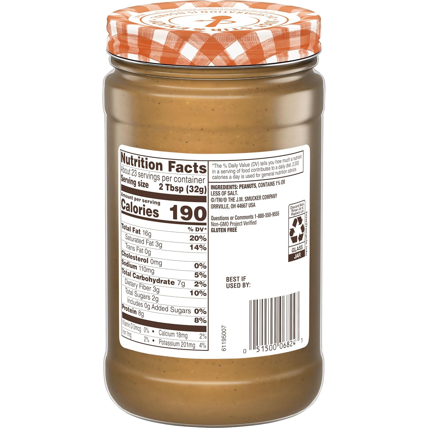 Smucker’s Natural Creamy Peanut Butter, 26 Oz. Jar