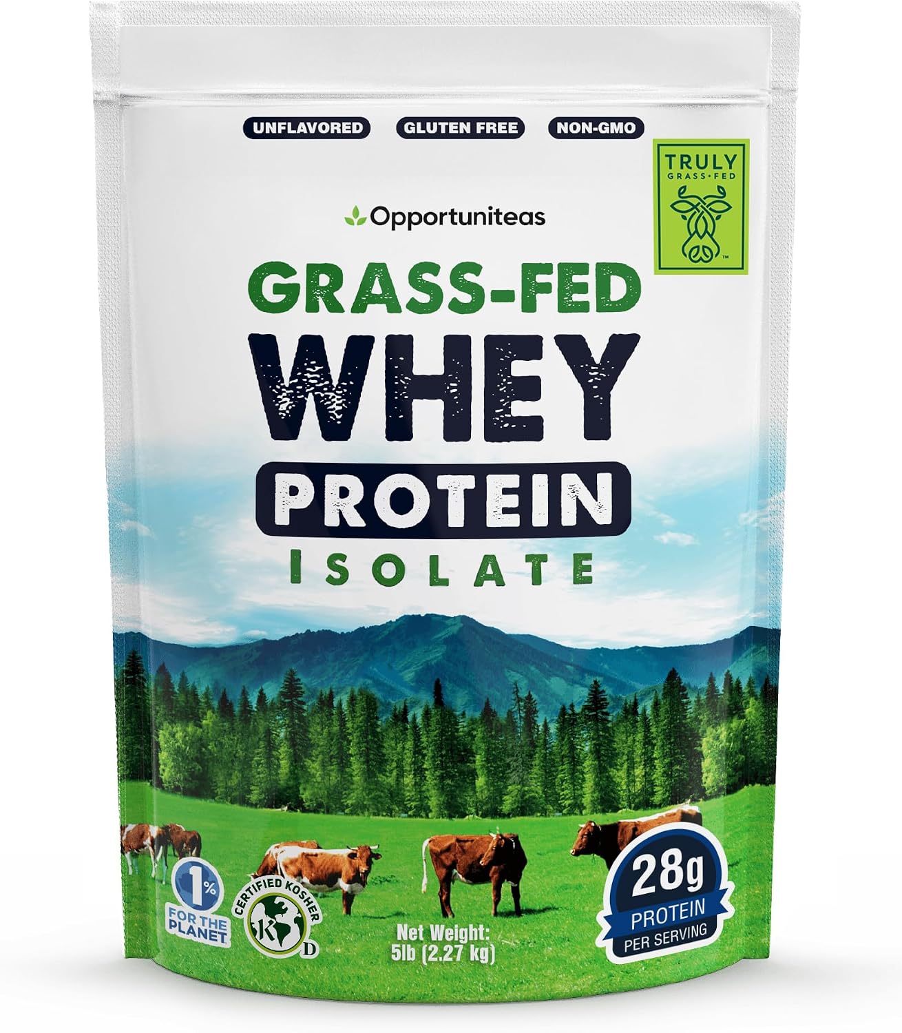 Unflavored Grass Fed Whey Isolate Protein Powder, 1 lb | Isolated, Flavorless Whey made with 100% GrassFed Hormone-Free Milk, It's Unsweetened, Cold-Pressed and Heavy-Metal Tested