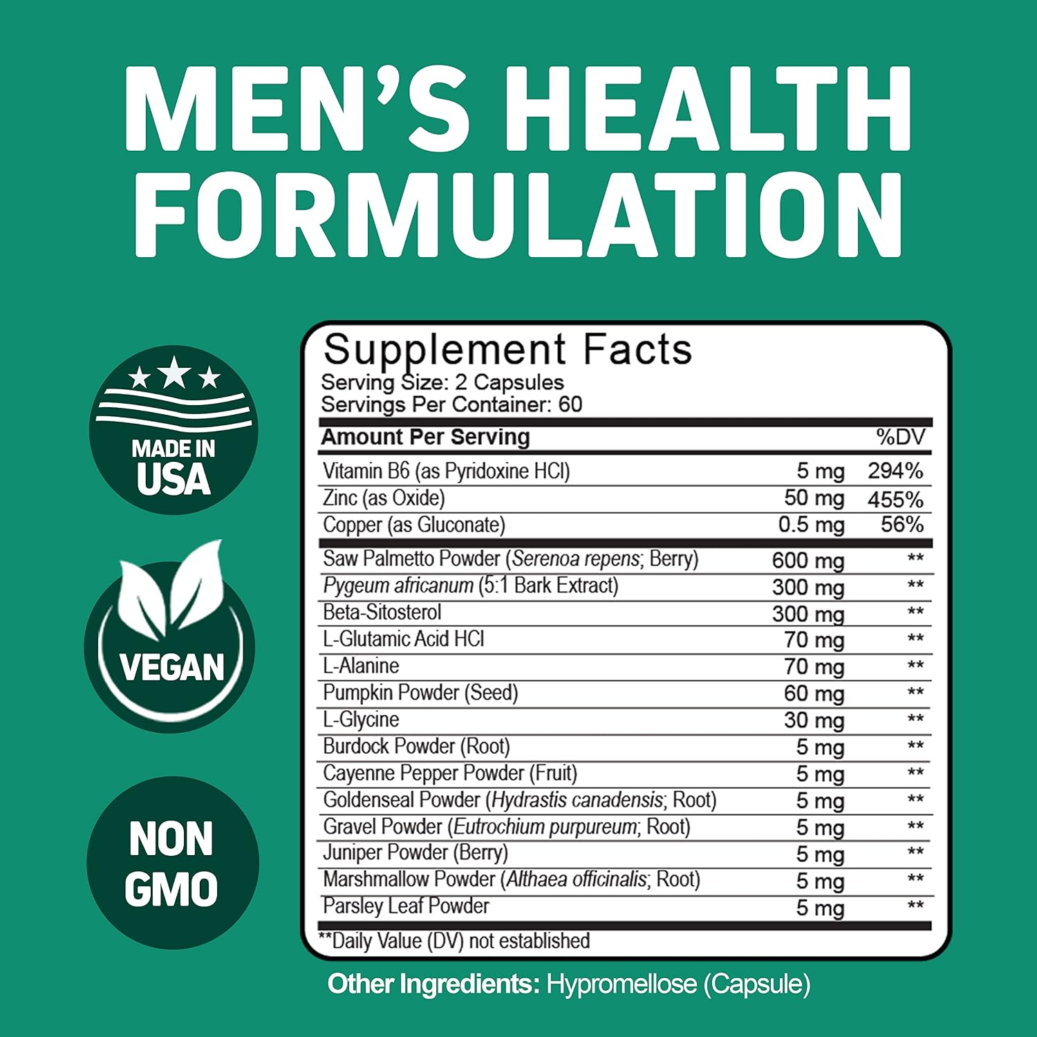 Dual Prostate & Hair Support for Men – Saw Palmetto, Beta-Sitosterol