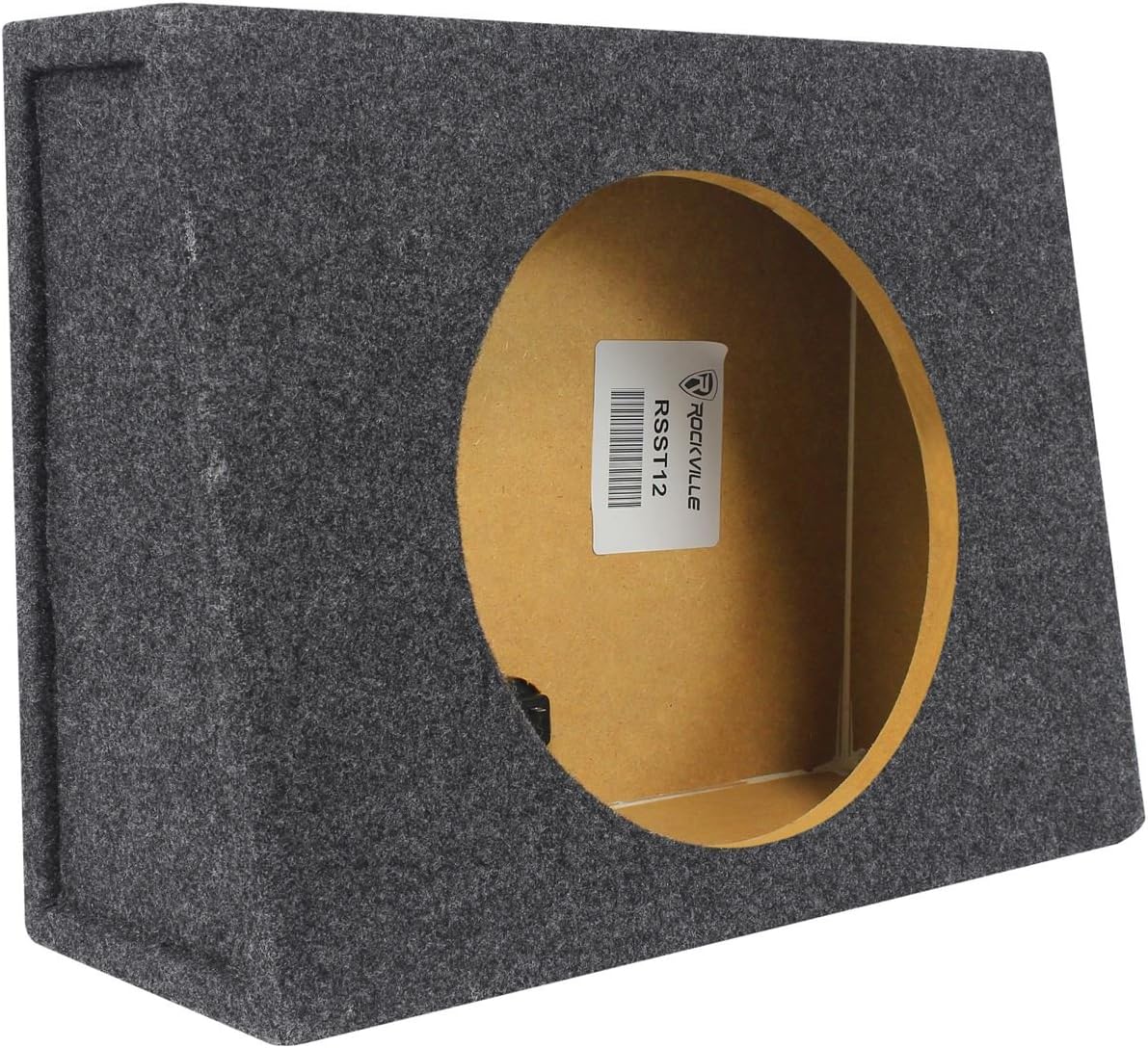 Rockville RSST12 Single 12" Sealed Shallow Car/Truck Subwoofer Enclosure | 0.9 cu.ft., 5/8" MDF, Made in USA, Gold Terminals, 6" Mounting Depth