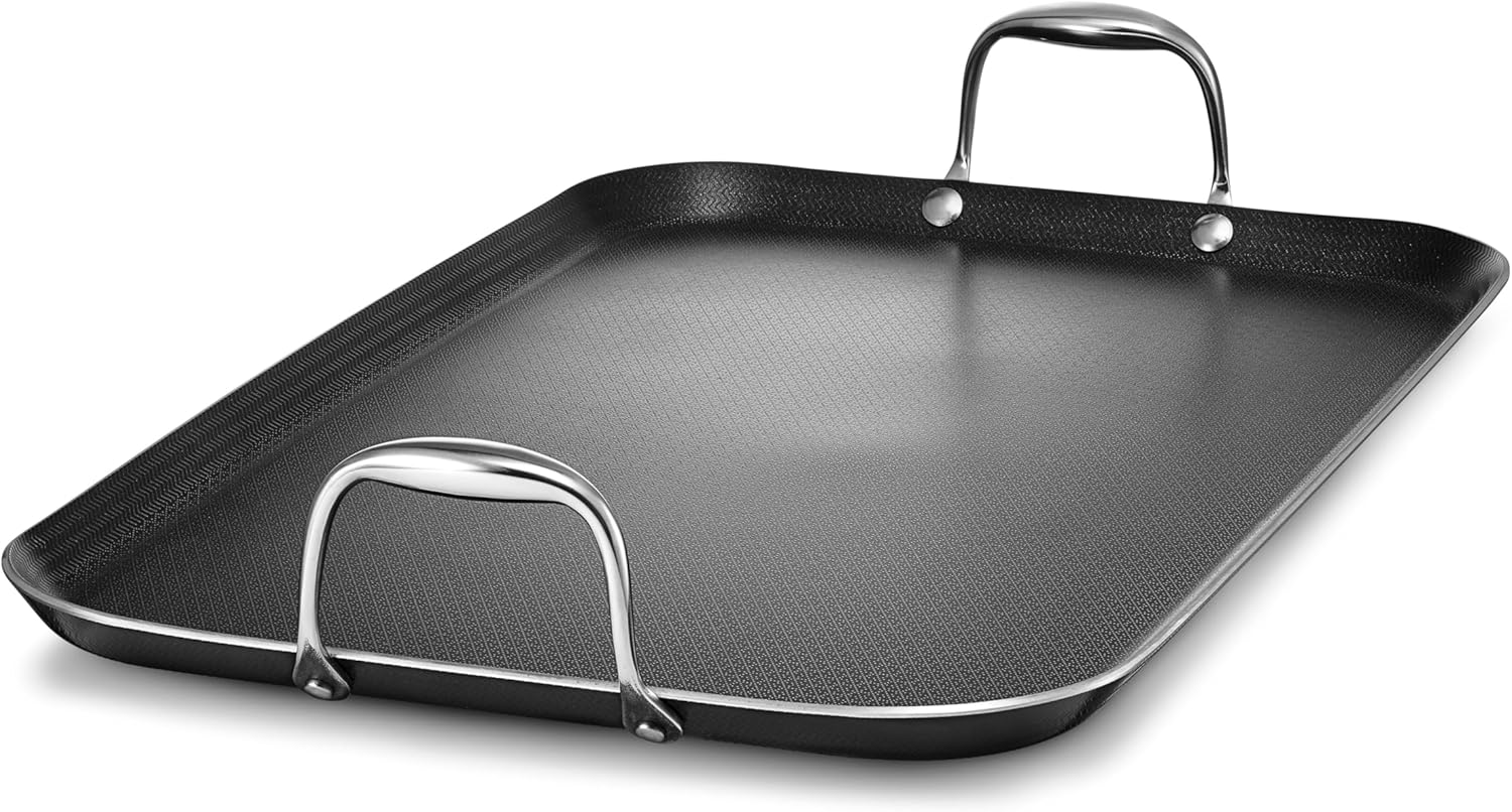 HexClad 12" Hybrid Nonstick Griddle Pan, BBQ, Dishwasher and Oven Safe