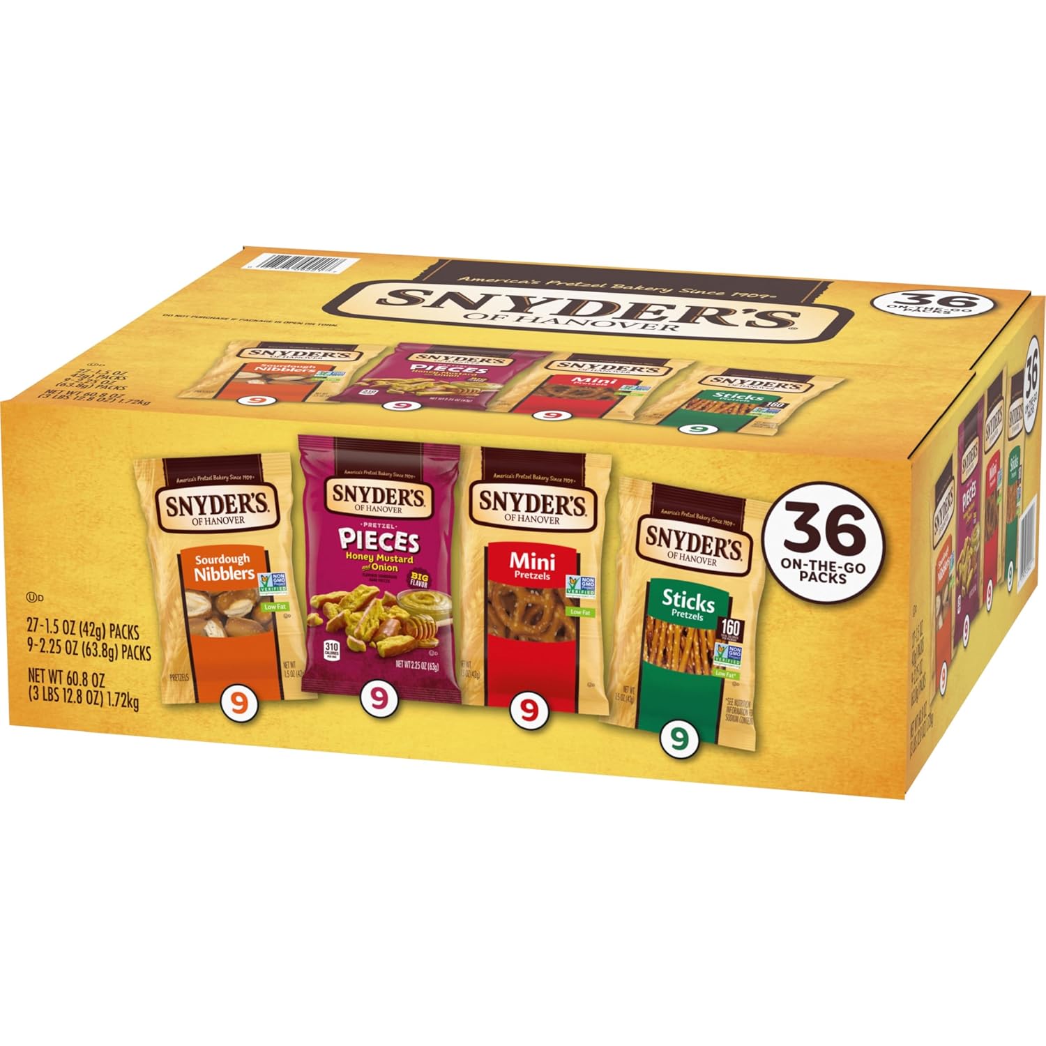 Snyder's of Hanover Variety Pack Pretzels, 36 Count Variety Pack (Pack of 36)