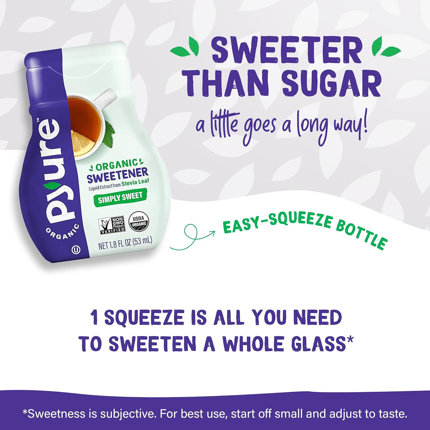 Pyure Liquid Stevia Extract | Zero Calorie Sugar-Free Sweetener, 1.8 Oz | Organic liquid stevia extract for coffee, tea, drinks, keto, diabetic, vegan, zero calorie, sugar-free, and low carb diets
