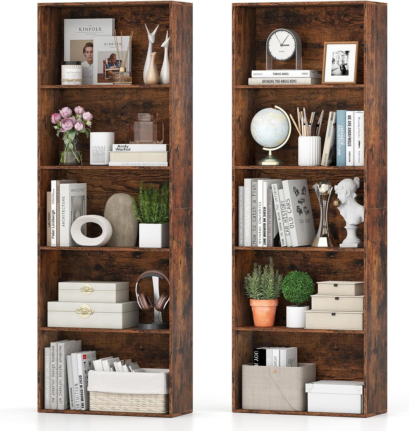 Giantex 8-Cube Bookcase, 3-Tier Cubby Bookshelf, Horizontal Vertical Display Rack with Anti-Tipping Kits, Modern Storage Organizer Shelf Unit for Bedroom, Living Room, Study (Natural, 8-Cube)