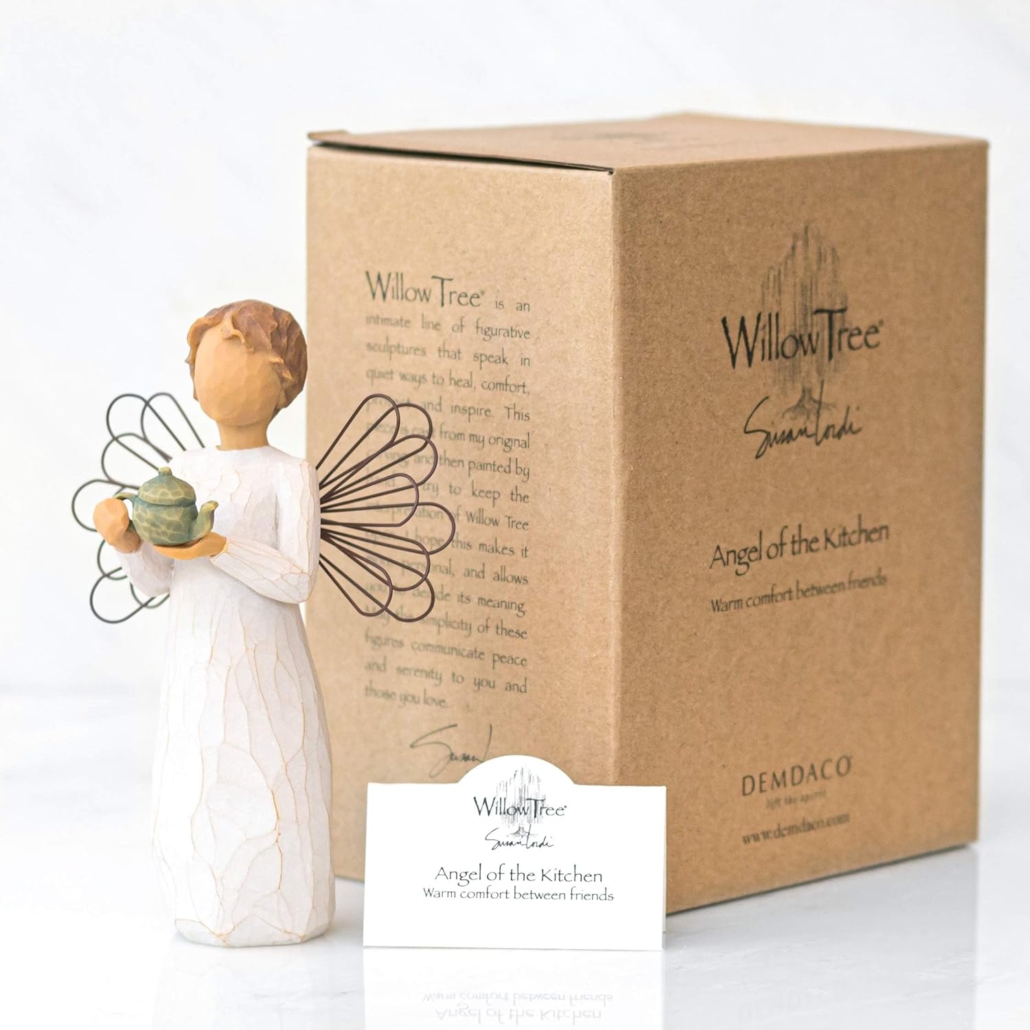 Willow Tree Angel of The Spirit, Sculpted Hand-Painted Figure | Hand-Painted Angel Figurine, Celebrating Friendship, Nature and Everyday Blessings, Sculpted by Artist Susan Lordi