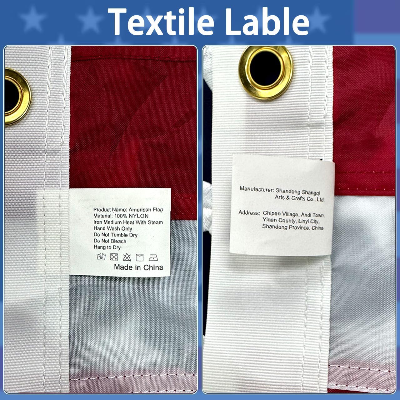 American Flag 6x10 ft: Long Lasting and Heavy Duty Nylon US Flags | Embroidered Stars, Sewn Stripes, Brass Grommets, UV Protection Perfect for Outdoors! USA Flag