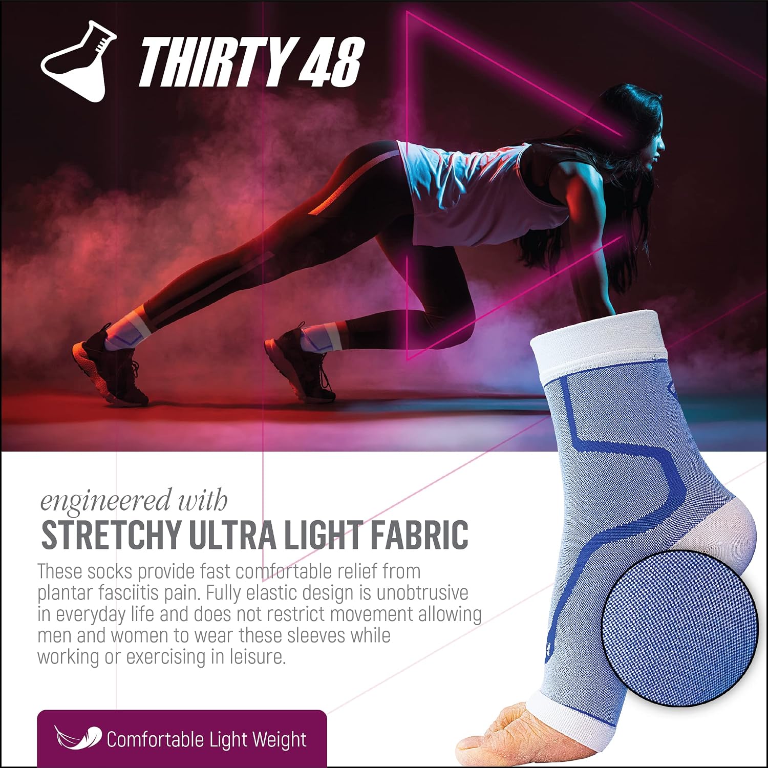 Plantar Fasciitis 20-30 mmHg Ankle Compression Socks, Foot Brace | Increase Blood Circulation, Relieve Arch Pain, Reduce Foot Swelling, Achilles Tendonitis, Open Toe Stabilizing Sleeve Wrap