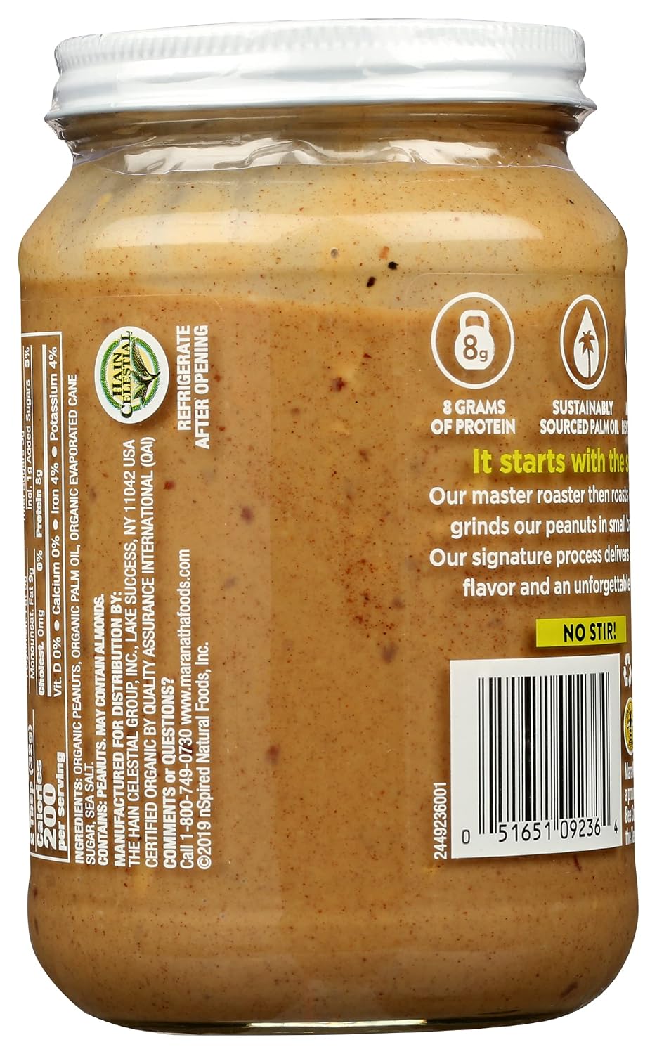MaraNatha Organic Creamy Peanut Butter Spread, No Stir, 16 Ounce Jar