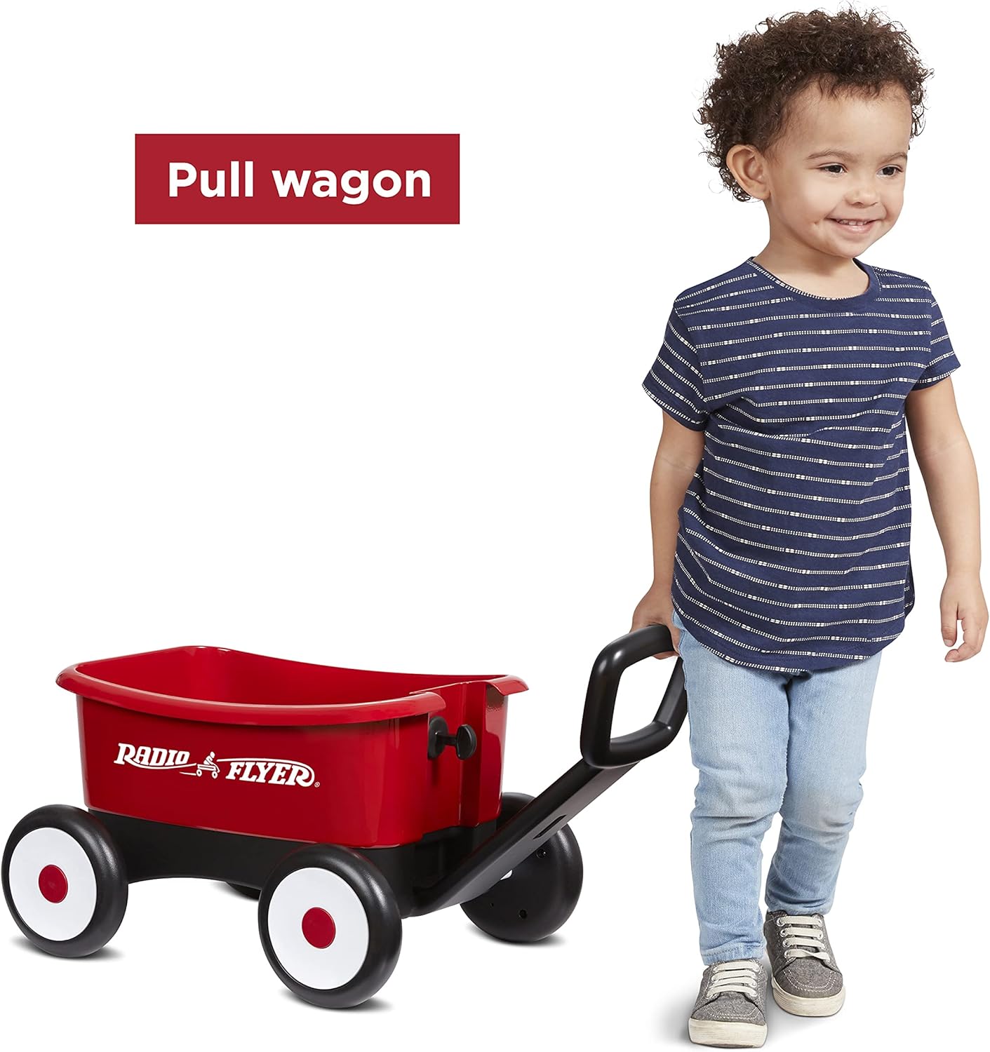 Radio Flyer Push & Pull Walker Wagon with Teddy Bear, Ages 1-4 Years, Red