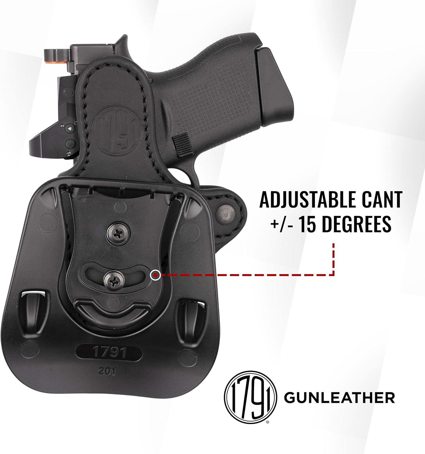 1791 Optic Ready Paddle Holster Fits Glock 43X, 43, 48, FN Reflex, Sig P365