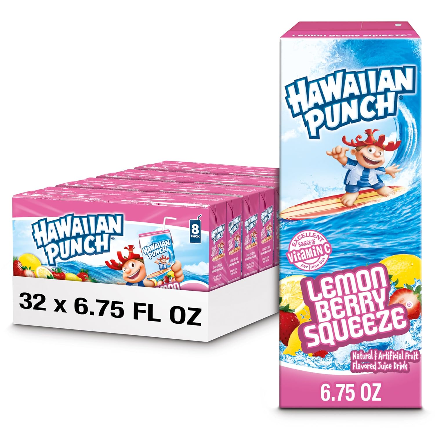 Hawaiian Punch Polar Blast Fruit Juice Drink, 10 Fl Oz Bottles, 24 Count (4 Packs Of 6), Ready-to-drink, On-the-go, Caffeine-free, Carbonation-free, Gluten-free, Excellent Source Of Vitamin C