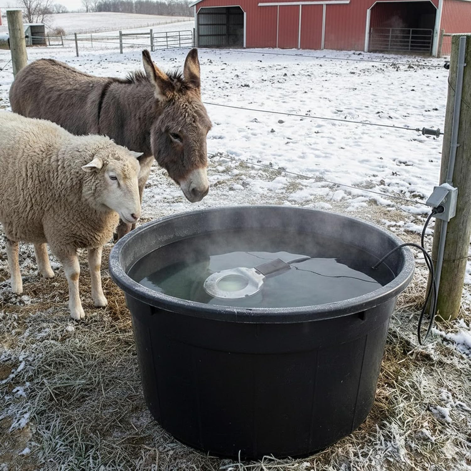 Farm Innovators Utility De-Icer for up to 25 Gallon Container - 250W Water Deicer- Ice Chaser Cast Aluminum Design for Plastic or Metal Water Container | Thermostatically controlled heater operates only when necessary, cast aluminum construction, plastic…
