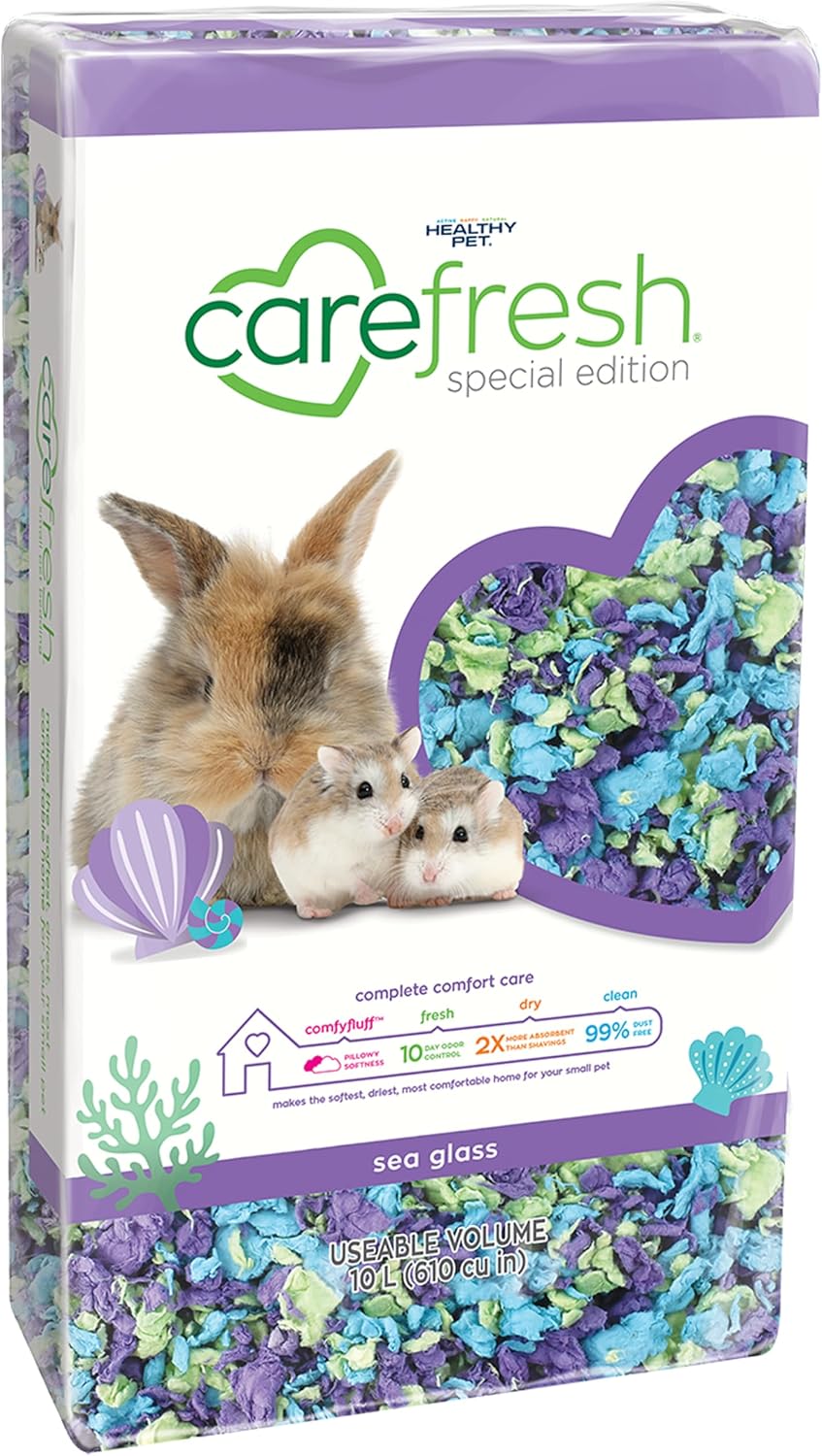 carefresh 99% Dust-Free White Natural Paper Small Pet Bedding with Odor Control, 10L, White