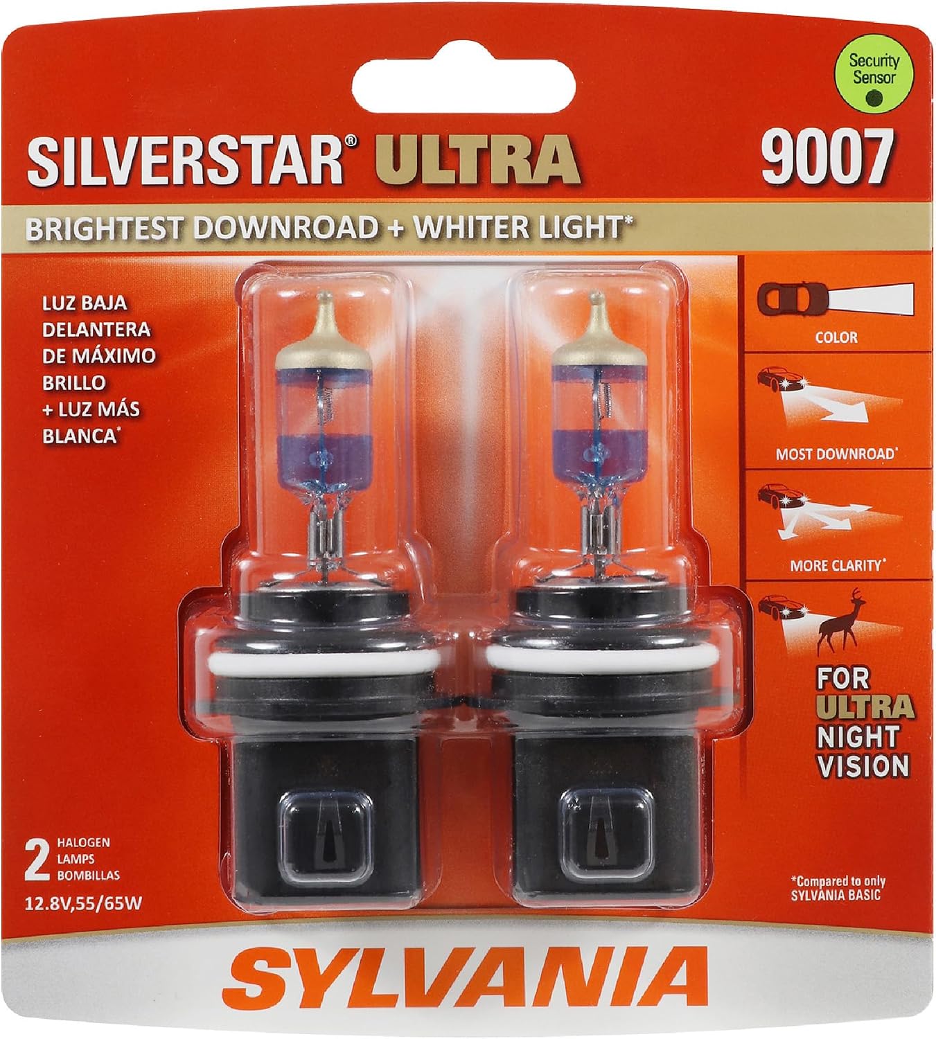 SYLVANIA - 9007 SilverStar Ultra - High Performance Halogen Headlight Bulb, High Beam, Low Beam and Fog Replacement Bulb