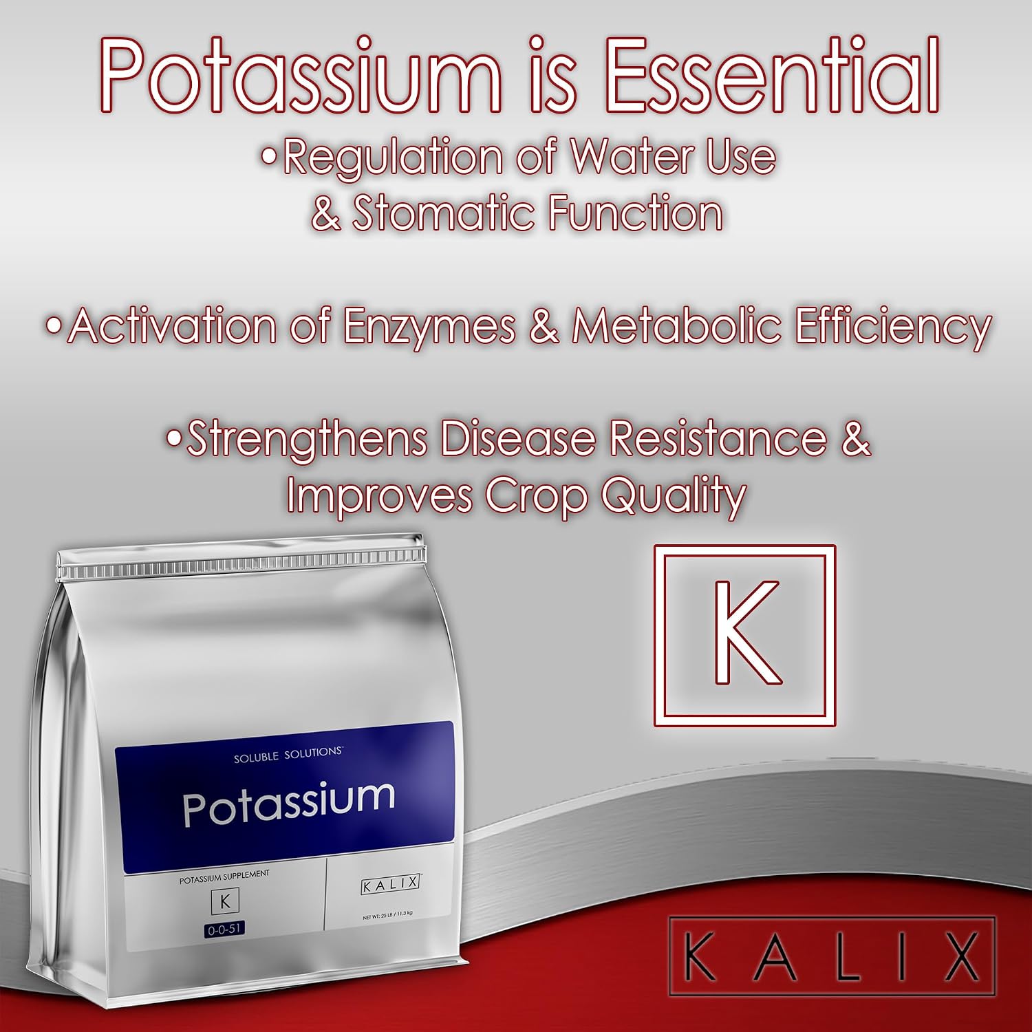 KALIX Potassium 0-0-51 Soluble Fertilizer | High Potash Plant Food for Bloom Phase, Potassium Sulfate for Plants, Hydroponics & Gardening