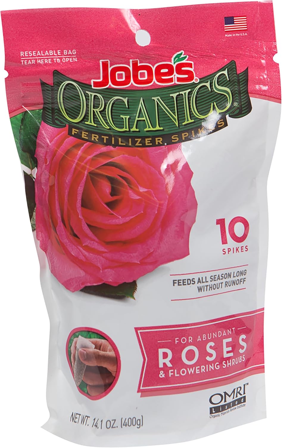 Jobe’s Organics All Purpose Fertilizer Spikes, Easy Plant Care Fertilizer for Vegetables, Flowers, Shrubs, Trees, and Plants, 50 Count