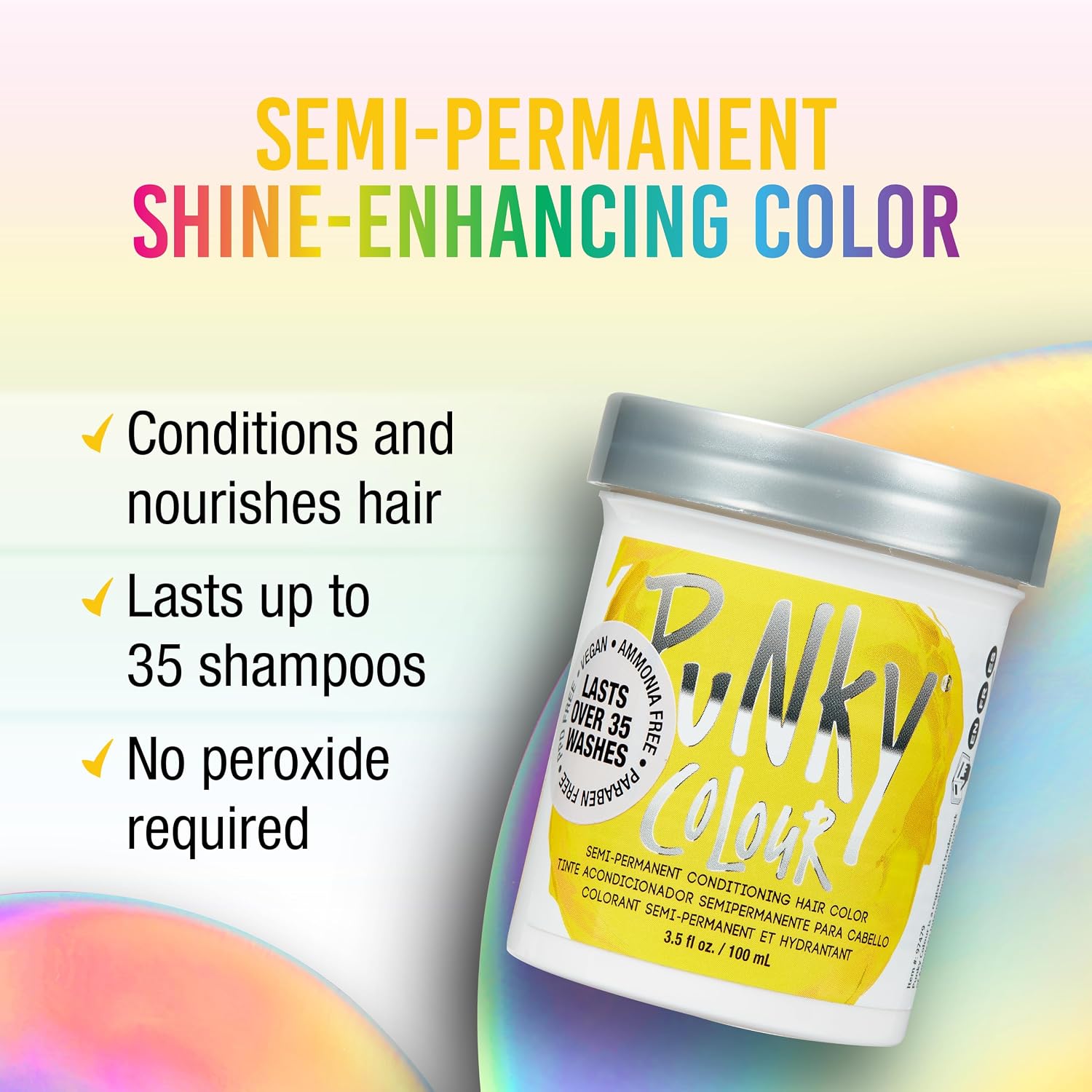 Punky Colour Flamingo Pink Semi Permanent Hair Color – Vibrant Pink Hair Dye, Vegan & Cruelty-Free Conditioning Formula, Lasts Up to 35 Washes, 3.5 fl oz