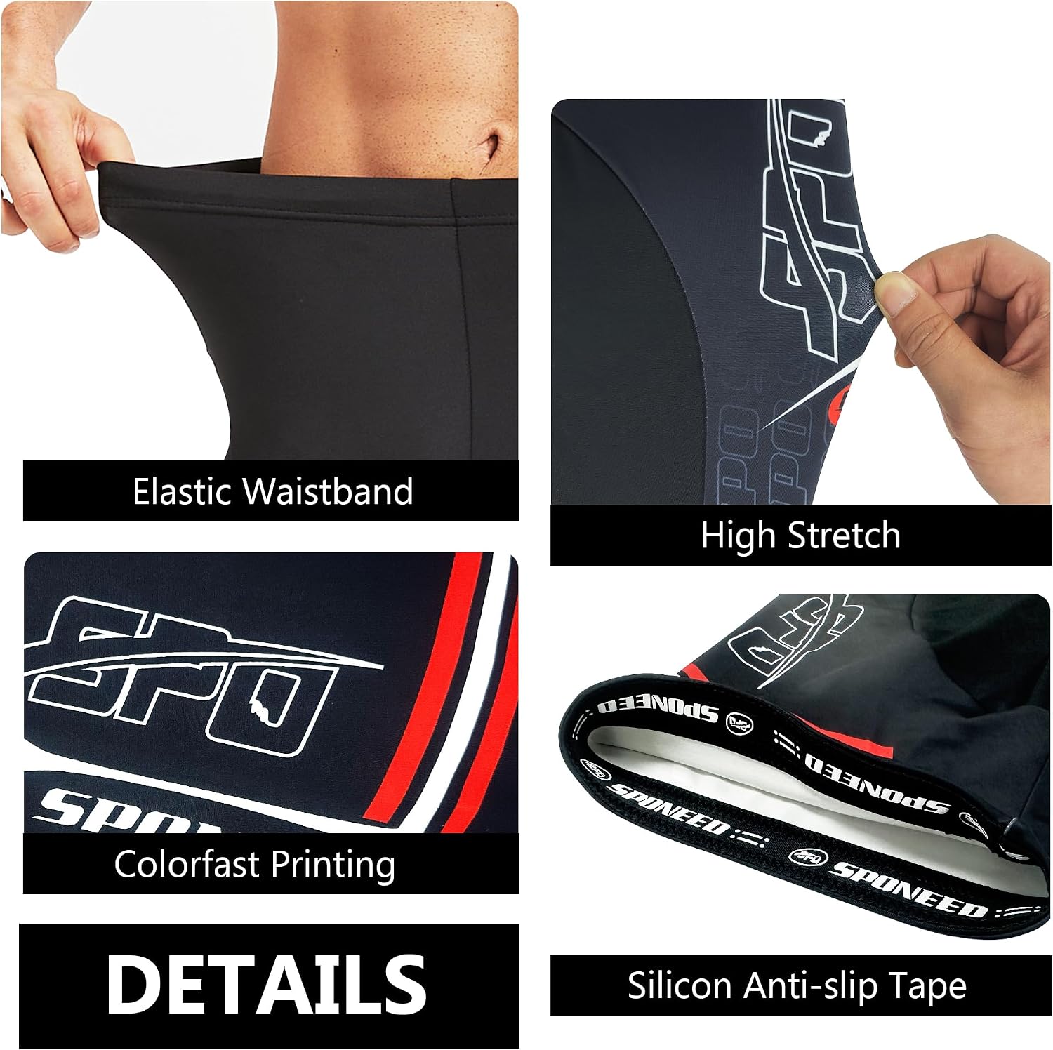 sponeed Men Bike Shorts Cushioned Biking Wear Gear Road Cycling Bottoms