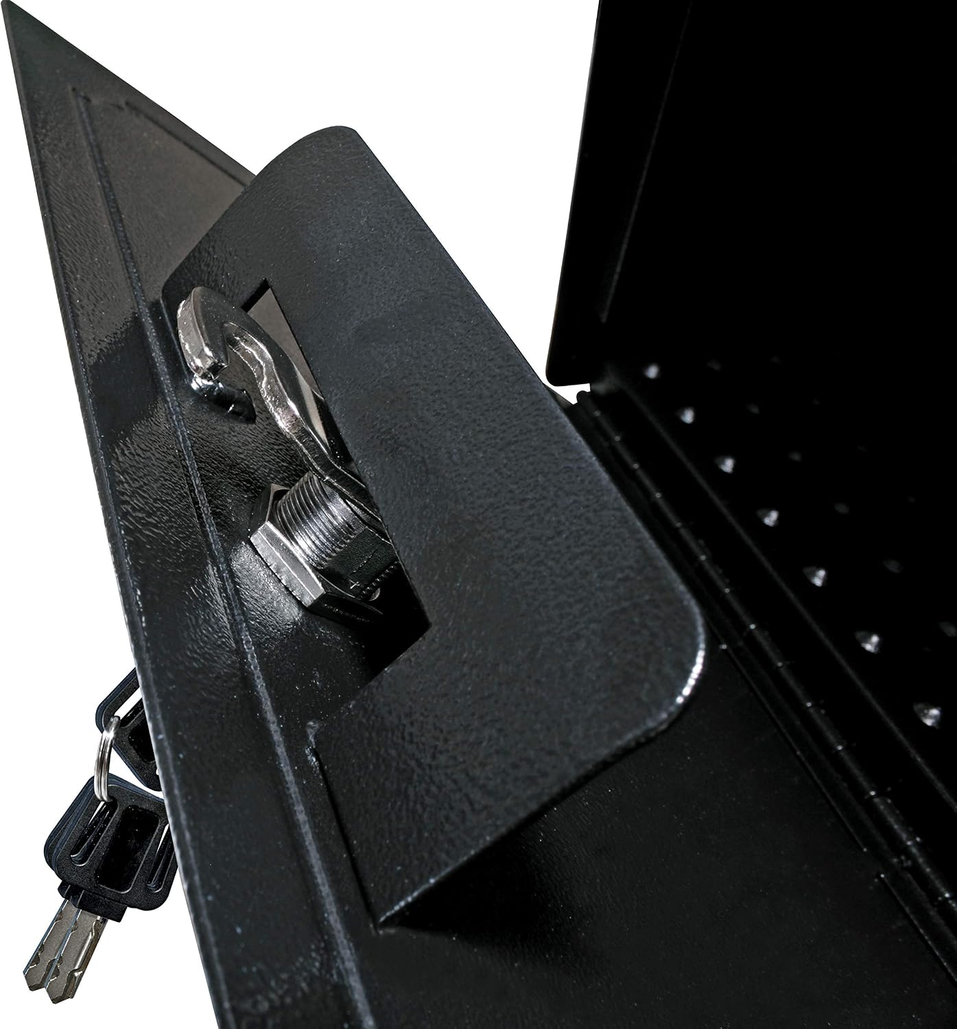 Mail Boss 7172 Townhouse Locking Security Wall Mount Mailbox, Black, Pack of 1 | Anti-pry locking door, classic stamped-panel design with decorative top cap, fixed slot fits envelopes and magazines.