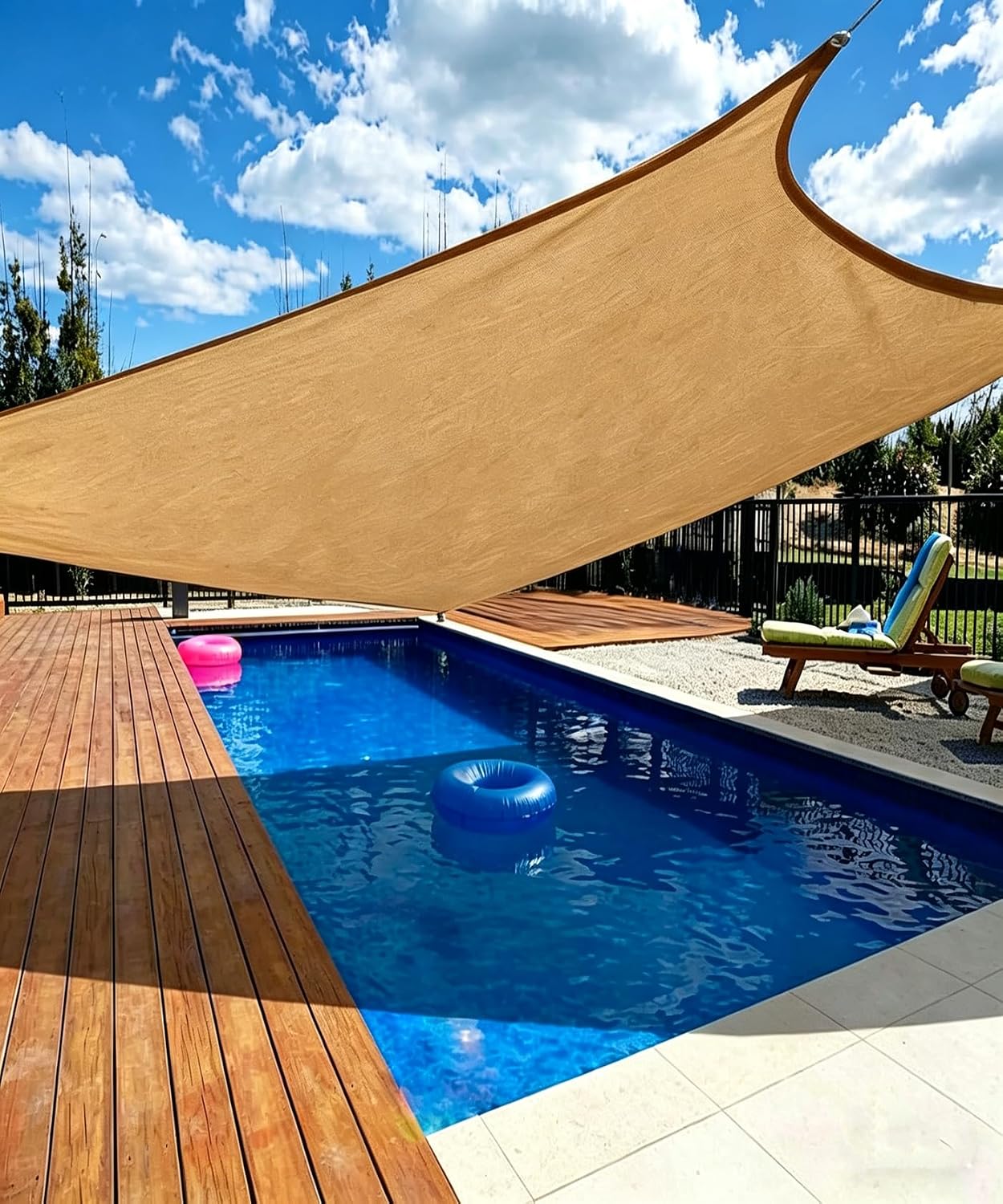 20'x20' Sun Shade Sail, Square Desert Sand Outdoor Canopy, Awning Shelter | Fabric Cloth Screen with UV Protection Sun Shades for Patio, Garden