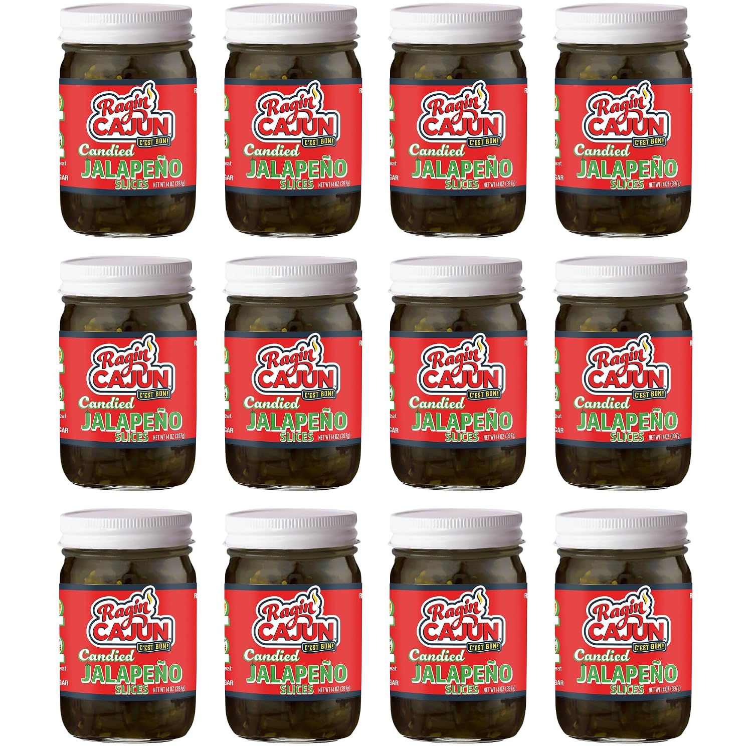 Ragin' Cajun Candied Jalapeno Slices, 12 fl oz - Pack of 2