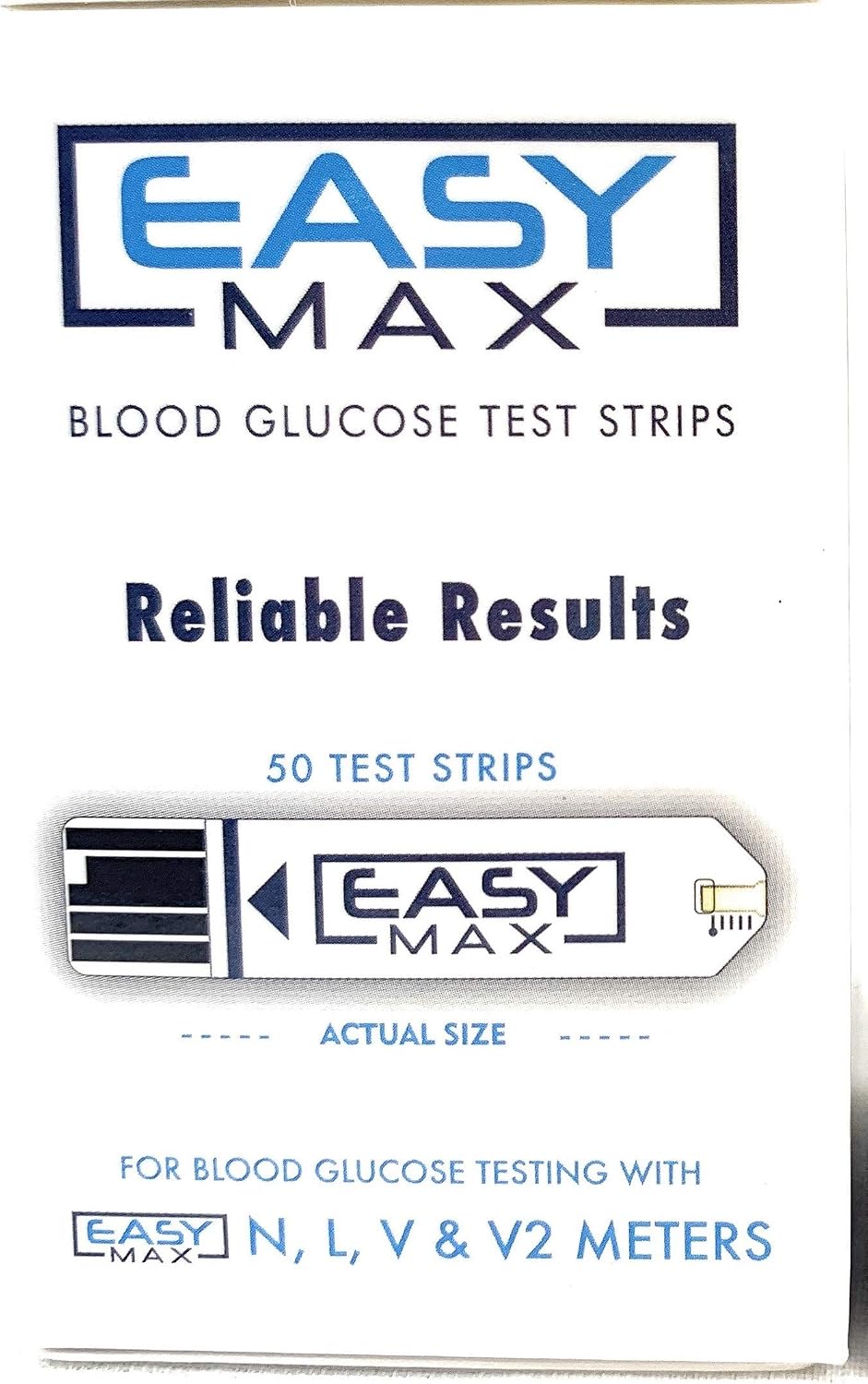 EASYMax Blood Glucose Test Strips Mail Order box 50 Ct.