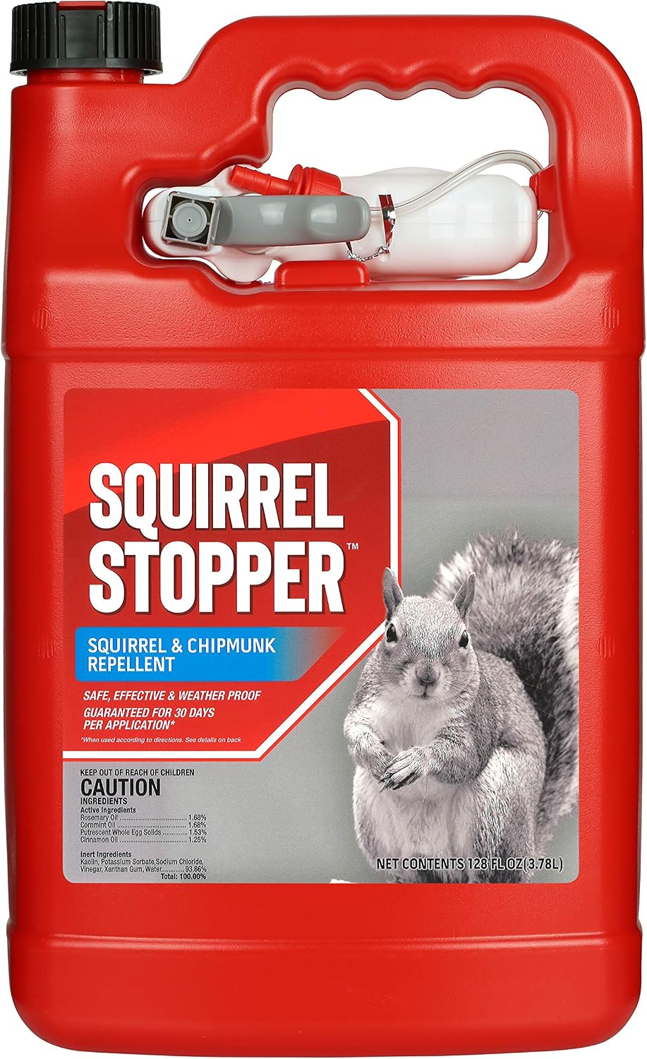 Squirrel Stopper Repellent Spray - Chipmunk & Squirrel Deterrent for Bird Feeders, Garden & Homes - Weather-Resistant Formula - Scent, Taste & Touch Barrier - Safe Around Kids & Pets - 32oz