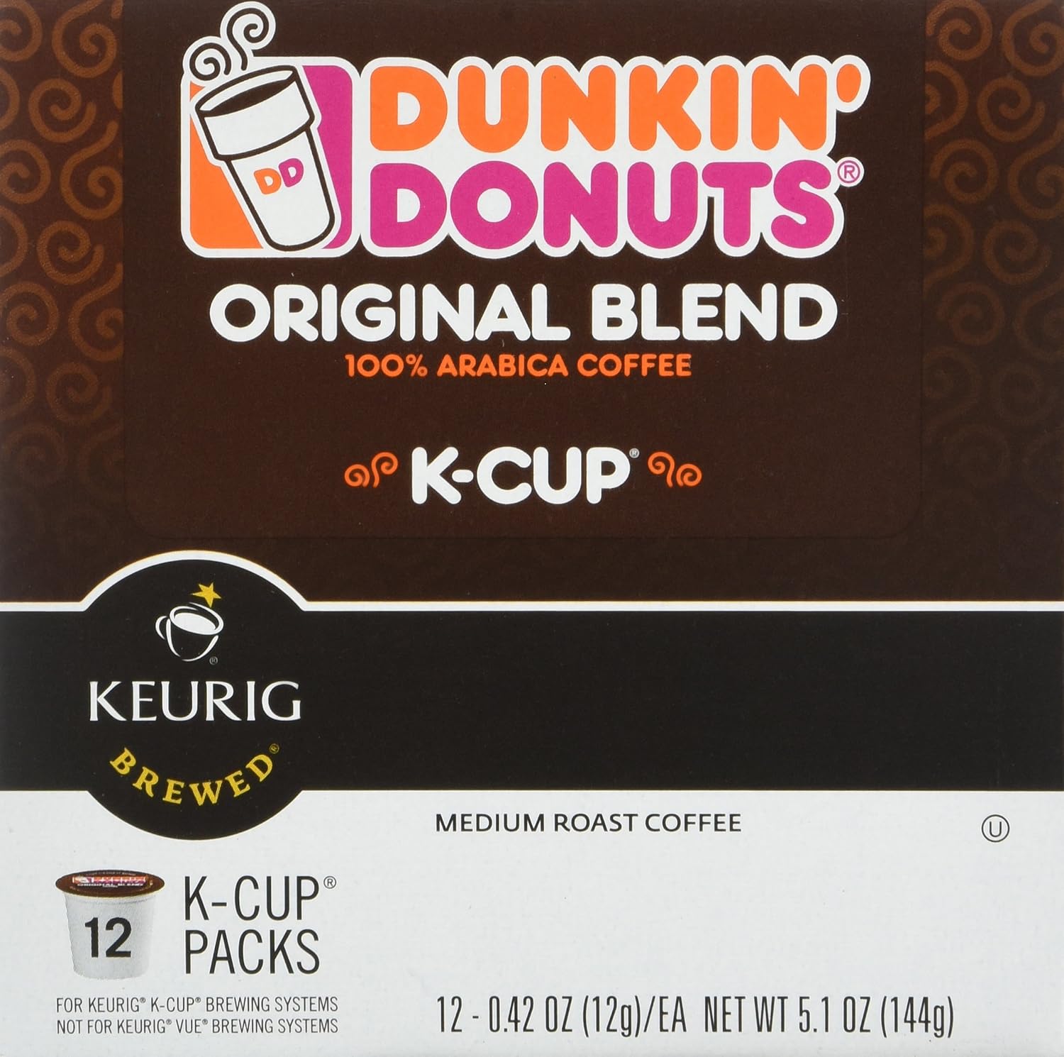 Dunkin’ Original Blend Medium Roast Coffee, Keurig K-Cup Pods, 10 Count Box