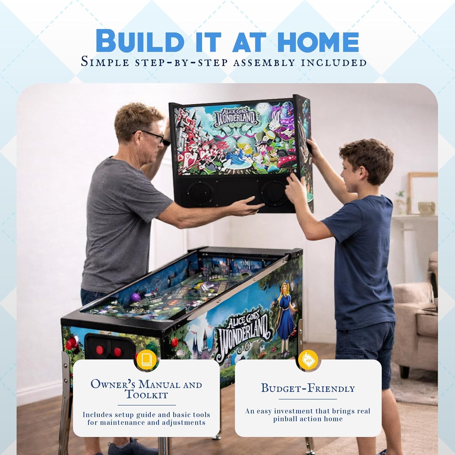 Alice Goes to Wonderland Pinball with LED Lighting | Home Pinball Machine with Real Flippers, Bumpers, Ramps & Multiball, Wi-Fi High Scores