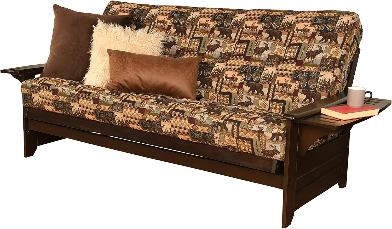 Kodiak Furniture Phoenix Futon in Black Finish, Full, Fairbanks Evergreen