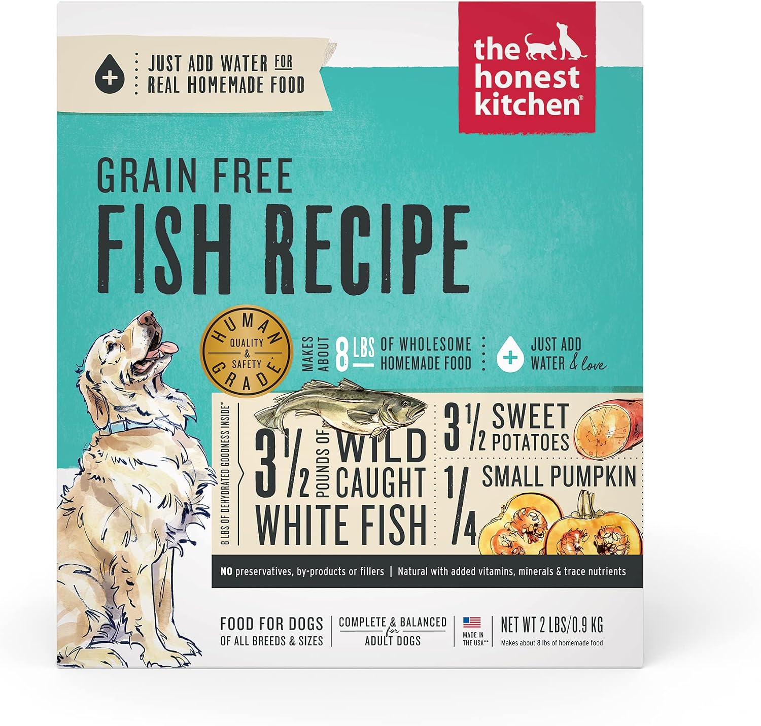 The Honest Kitchen Human Grade Wholemade™ Dehydrated Grain Free Dog Food – Complete Meal or Dog Food Topper – Chicken 4 lb (Makes 16 lbs)