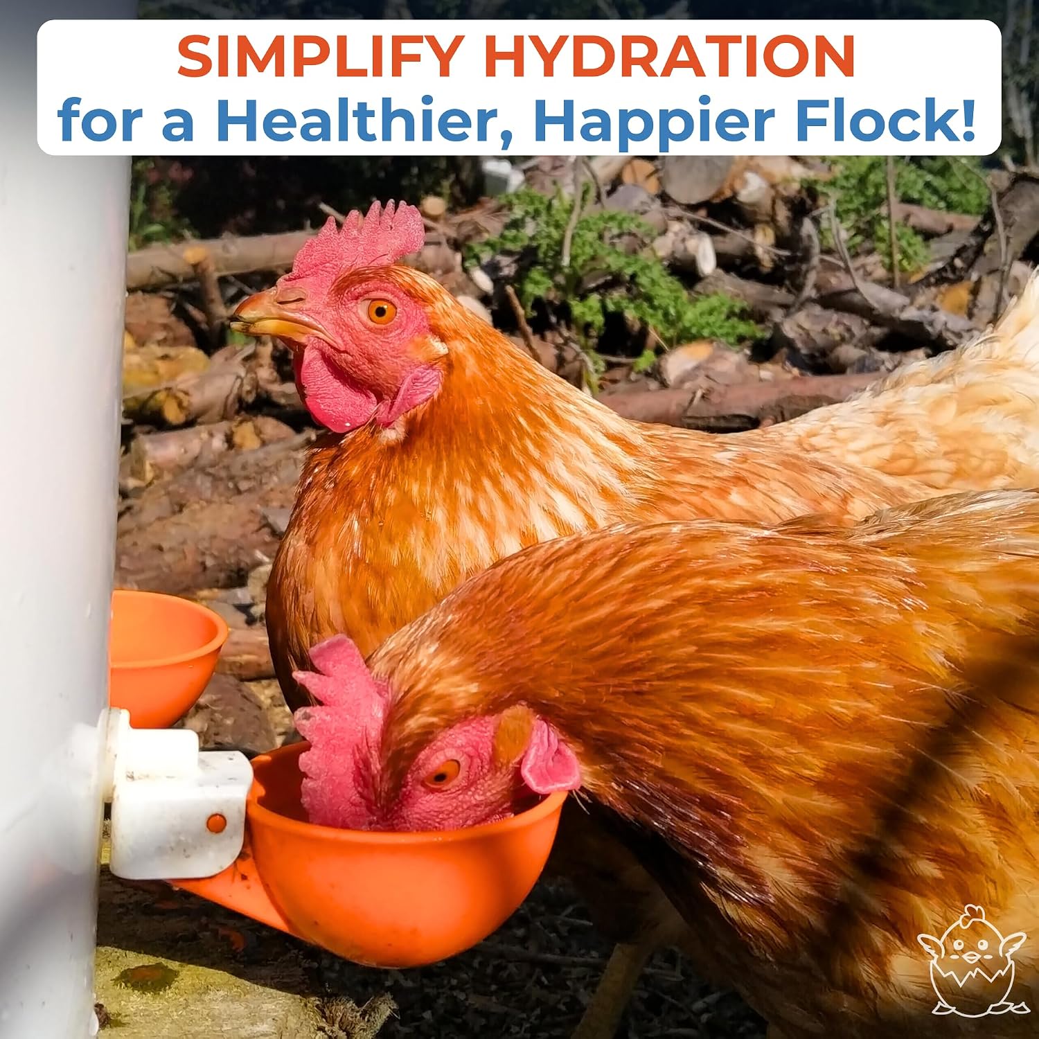 Lil'Clucker Large Automatic Chicken Waterer Cups | Chicken Water Feeder Suitable for Chicks, Duck, Goose
