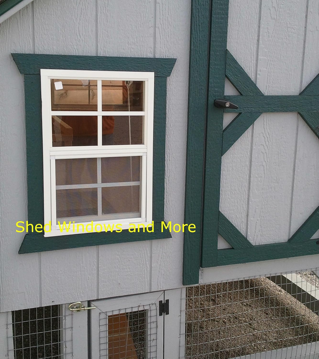 Shed Windows and More 14" X 21" White Flush Mount Tempered Glass, Playhouse Windows, Chicken Coop Windows