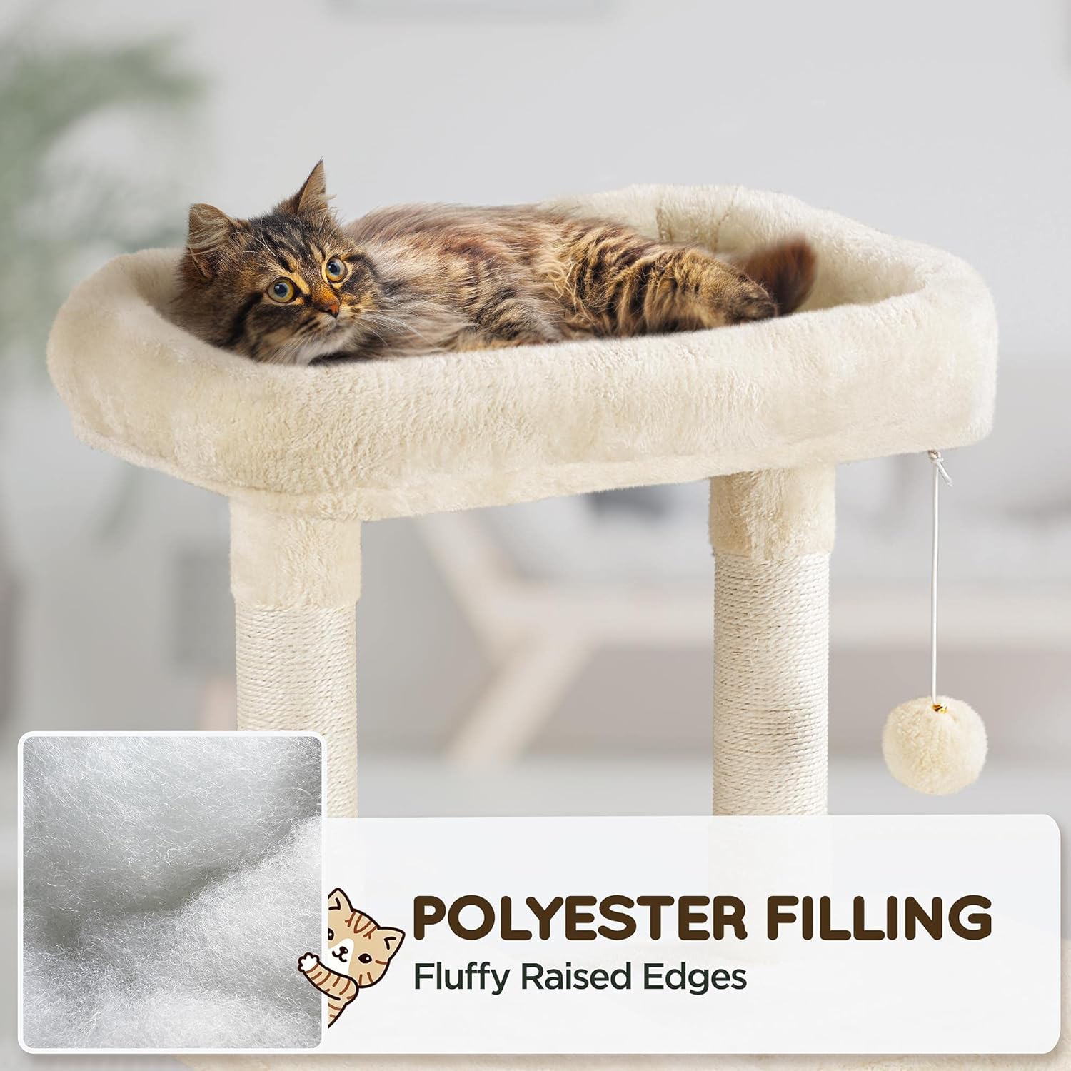 Yaheetech 63in Sturdy Large Cat Tree for Indoor Heavy Cats, Tall Tower