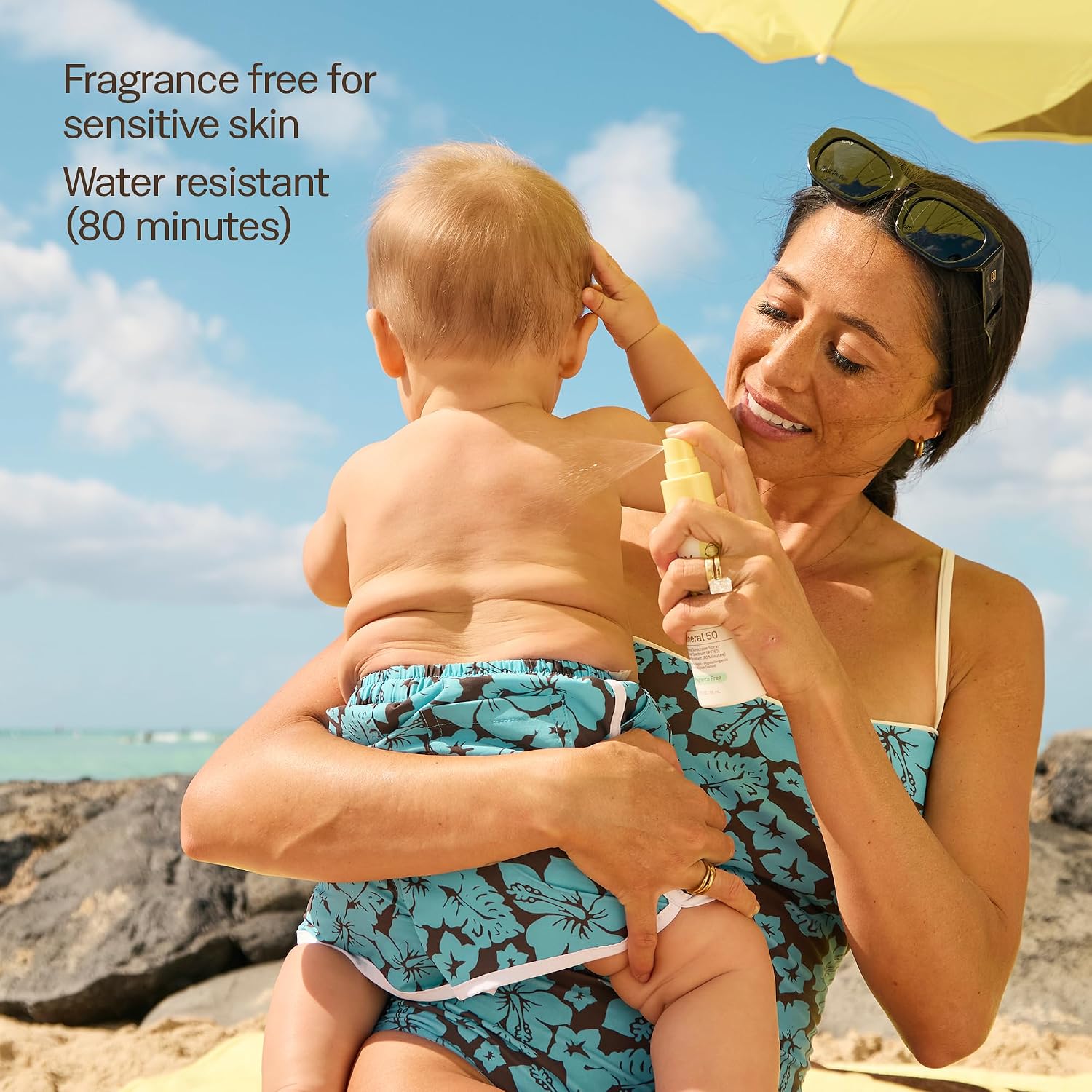 Baby Bum SPF 50 Sunscreen Spray - Mineral UVA/UVB Face and Body Protection for Sensitive Skin - Travel Size - 3 oz