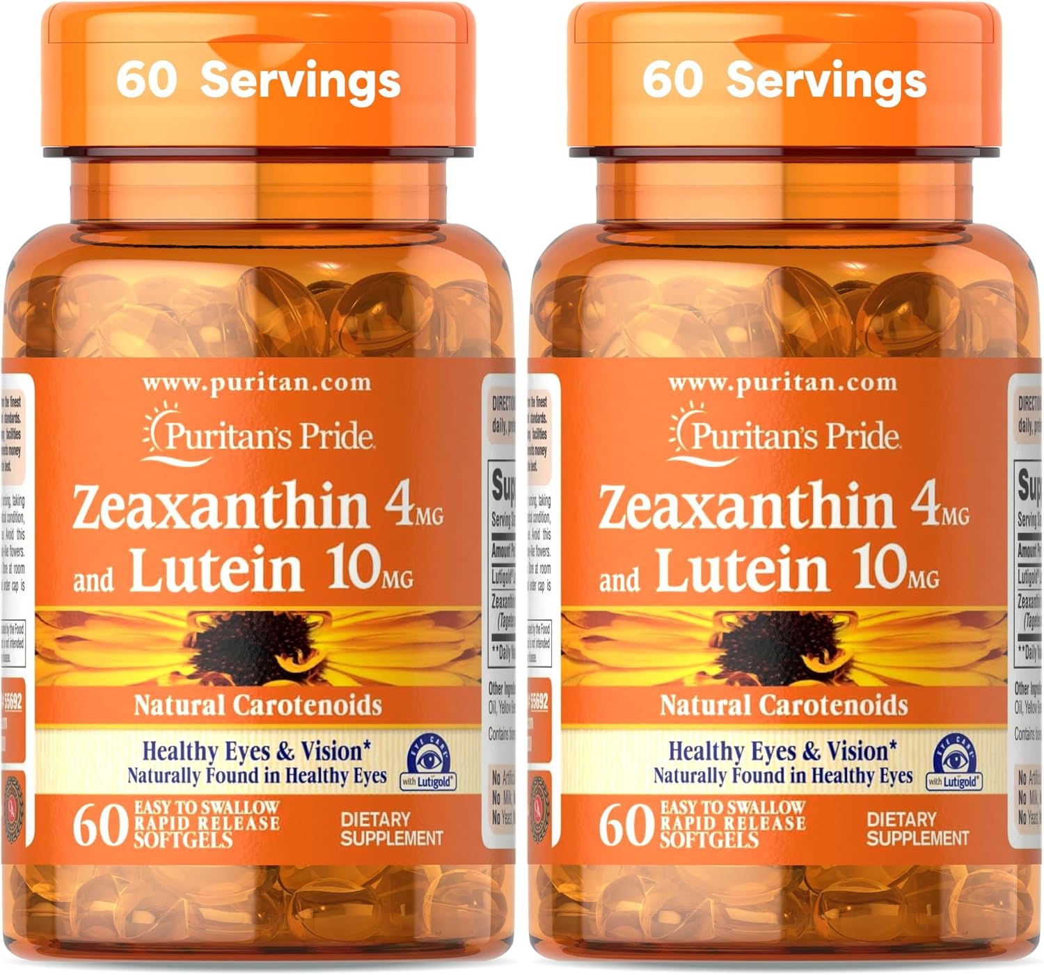 Puritan's Pride Zeaxanthin 4mg with Lutigold™ Lutein 10mg Carotenoids