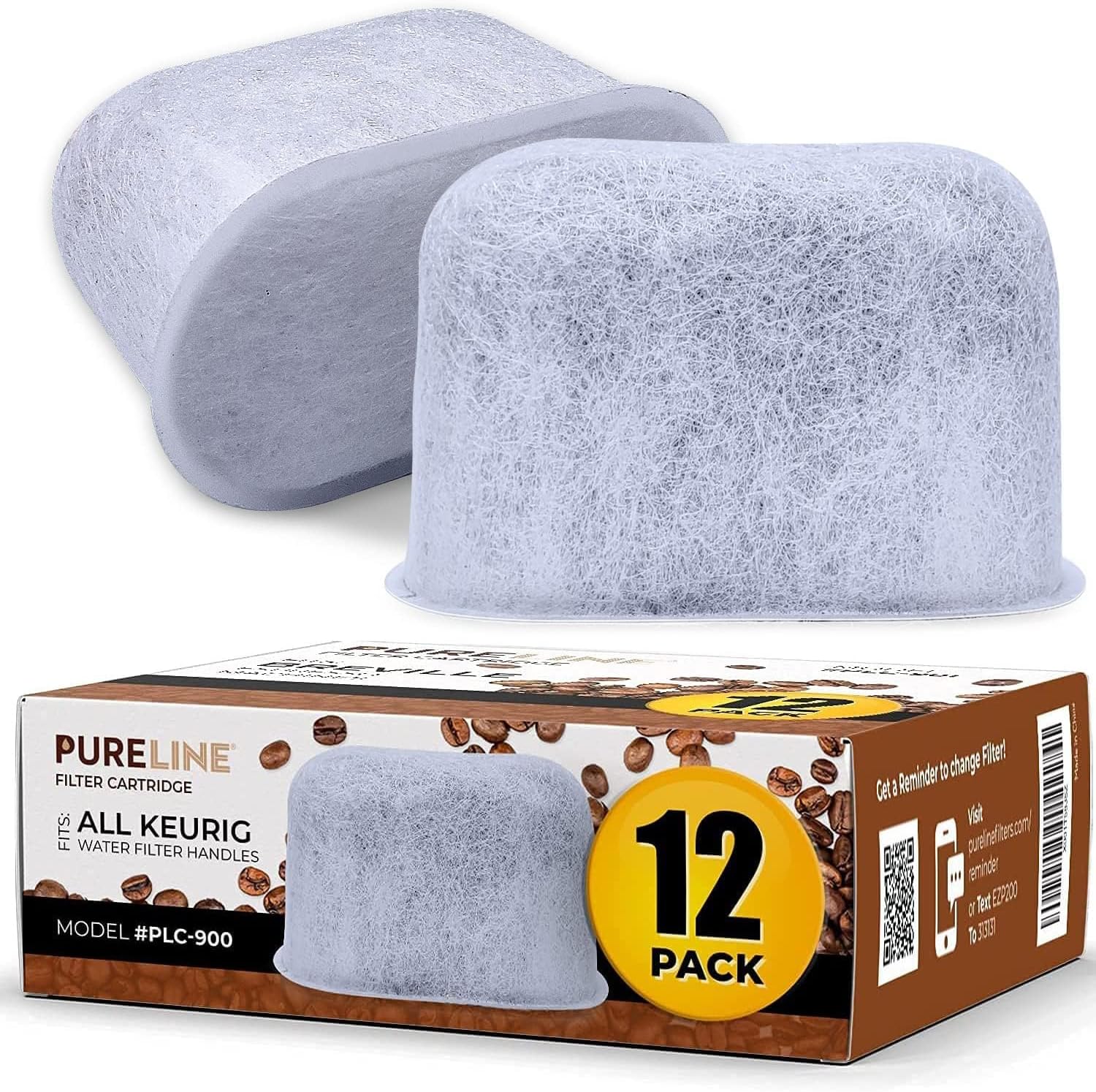Keurig Filter Replacement by Pureline, 12 Pack Charcoal Water Filter