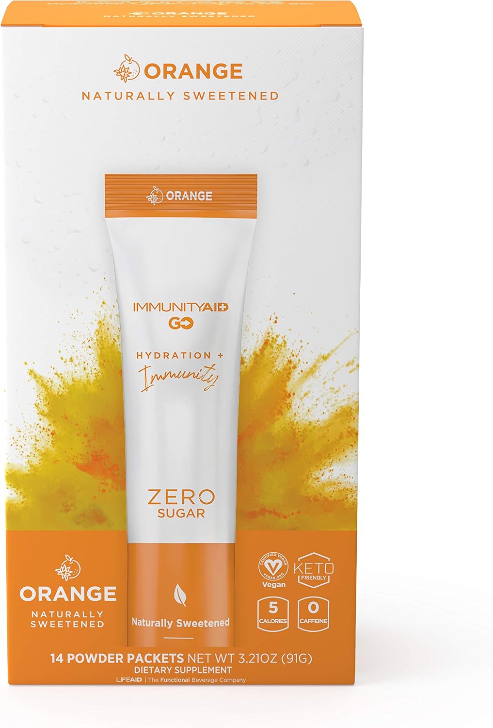 LIFEAID IMMUNITYAID GO Zero Sugar Hydration Packets (14 Packets)