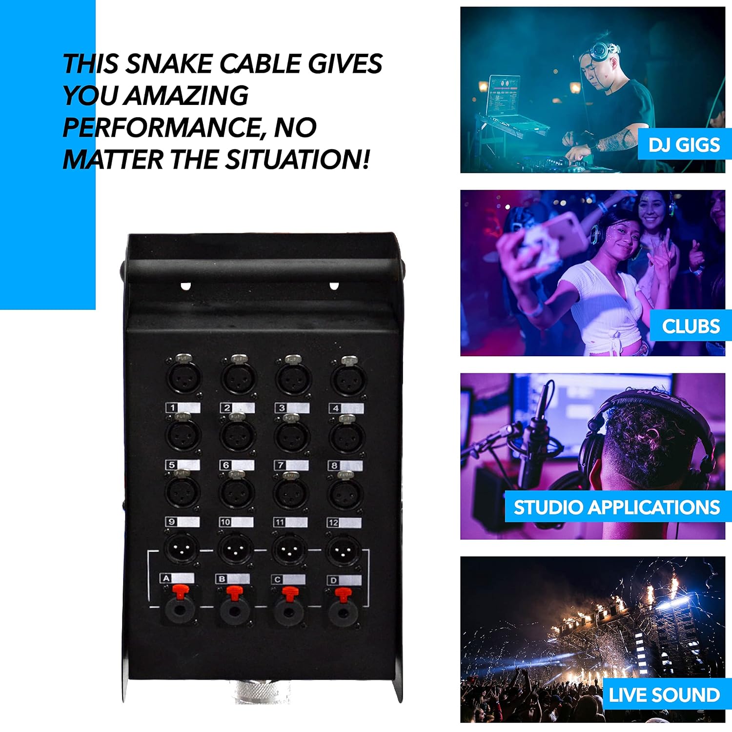 Seismic Audio - SAXQ-16x8x25 - 16 Channel 25' XLR Snake Cable with XLR and 1/4" Returns on the Box