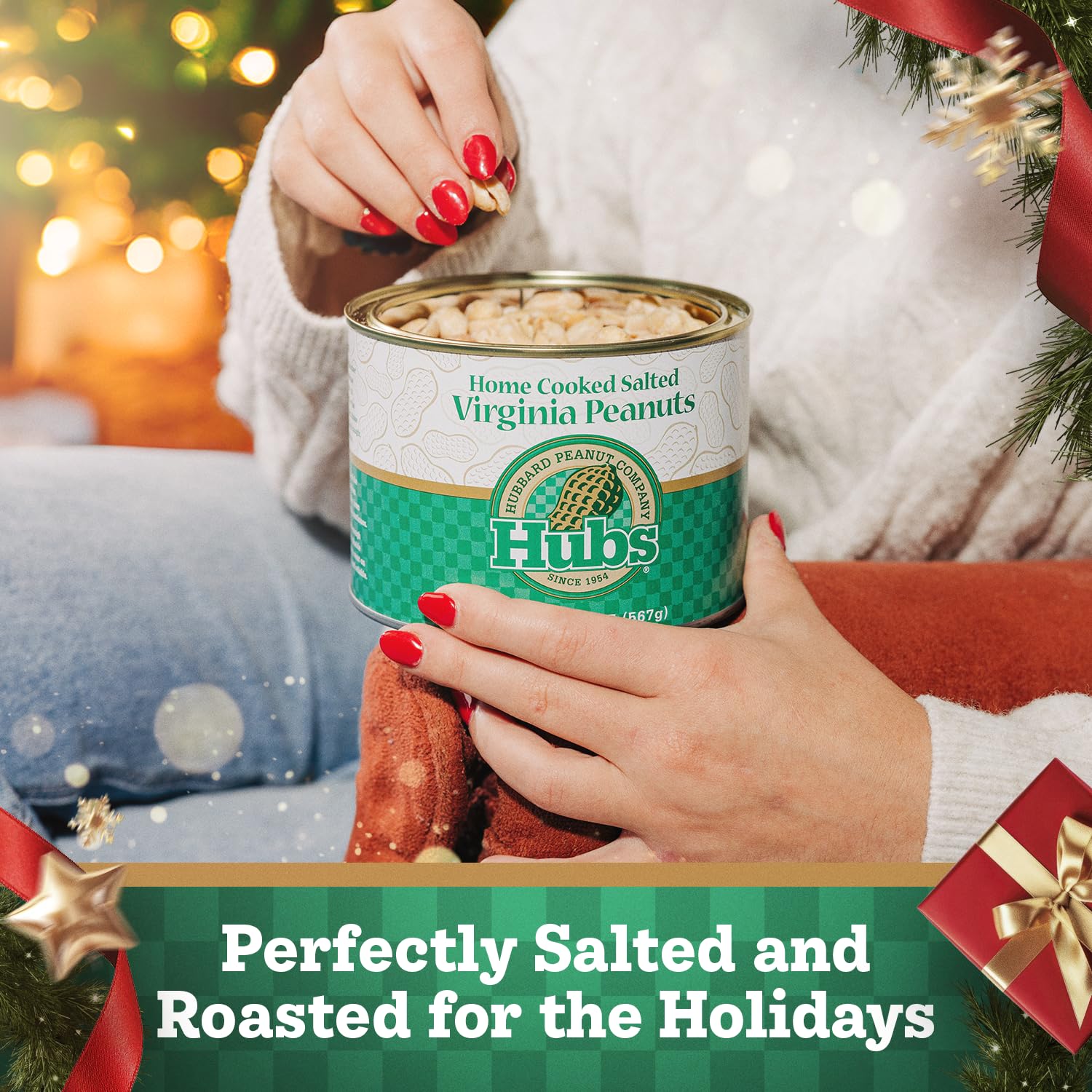 Hubs Peanuts Premium Salted Virginia Nuts, Non-GMO, Gluten Free Healthy Snacks - Irresistible Crunch & Flavored Peanuts - Made from Premium Ingredients - Vacuum-Sealed Tin - 2 Packs of 40 oz Cans