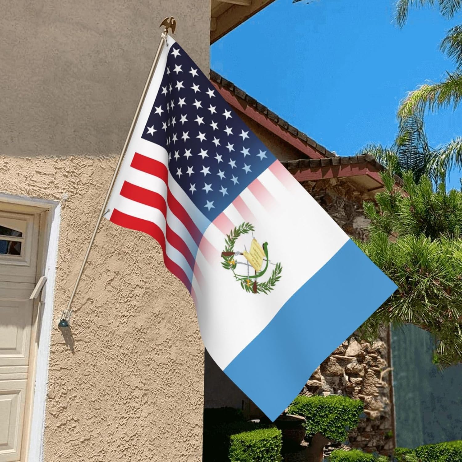 Nicaragua Nicaraguan And American Flag America USA 3x5 Ft Indoor Outdoor Decor Banner National Flags for Garden Yard Car Outside Decoration