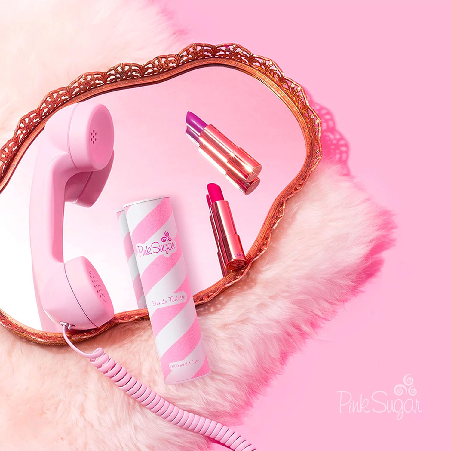 Pink Sugar Eau de Toilette Perfume for Women, Floral + Fruity Scent, Notes of Raspberry, Cotton Candy, and Vanilla, Sweet and Sensual Fragrance