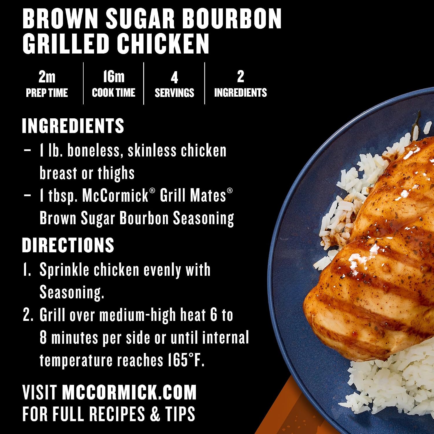 McCormick Grill Mates Brown Sugar Bourbon Seasoning, 27 oz - One 27 Ounce Container of Brown Sugar Bourbon Seasoning Made of Molasses, Red Bell Peppers, and More for Steak, Poultry, and Vegetables