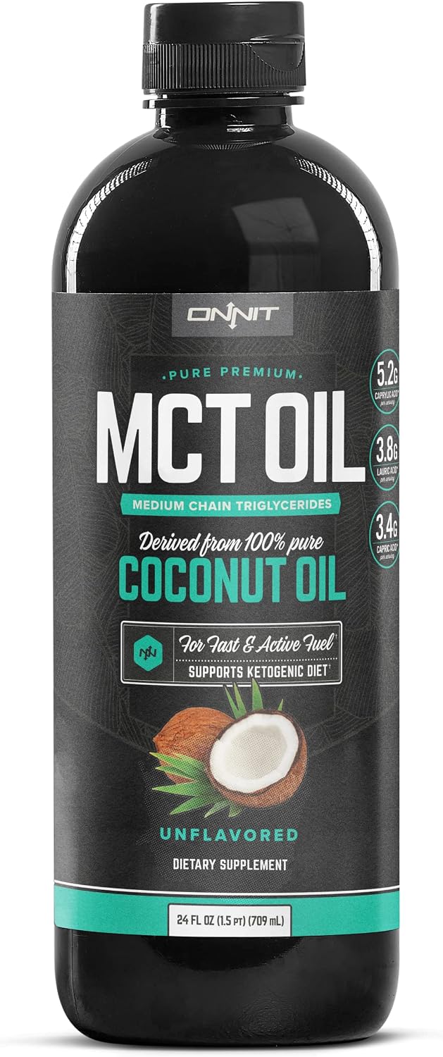 Onnit MCT Oil - Pure MCT Coconut Oil, Ketogenic Diet and Paleo Optimized with C8, C10, Lauric Acid - Perfect for Coffee, Shakes