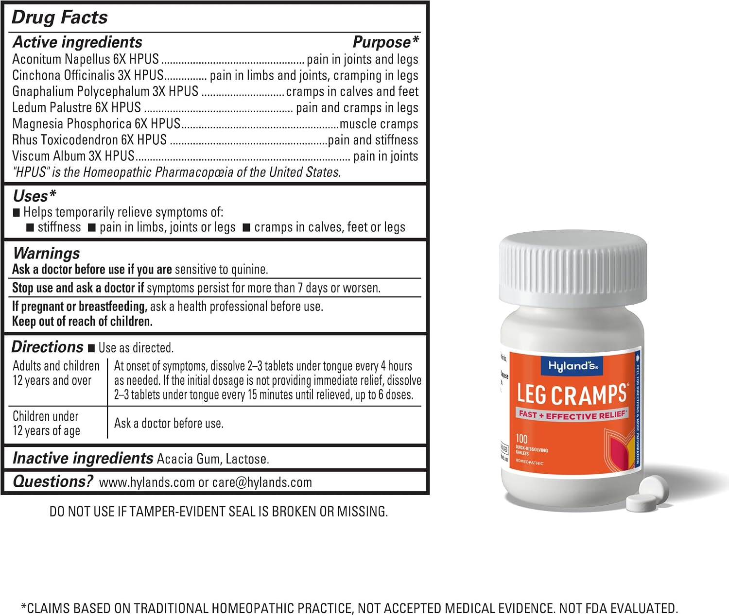 Hyland's, Leg Cramps, 100 Tablets (2 Pack)
