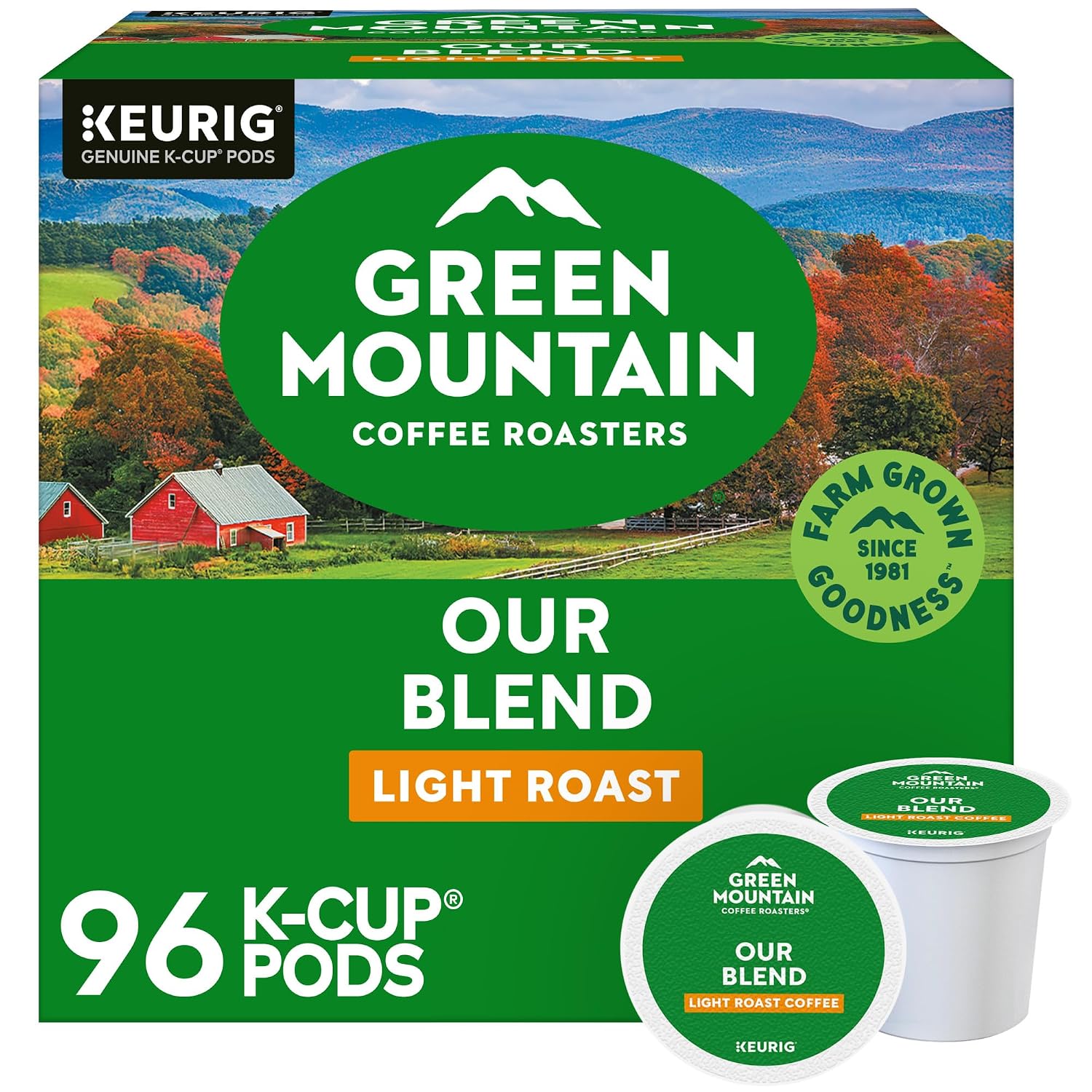 Green Mountain Coffee Roasters Breakfast Blend Single-Serve Keurig K-Cup Pods, Light Roast Coffee, 96 Count