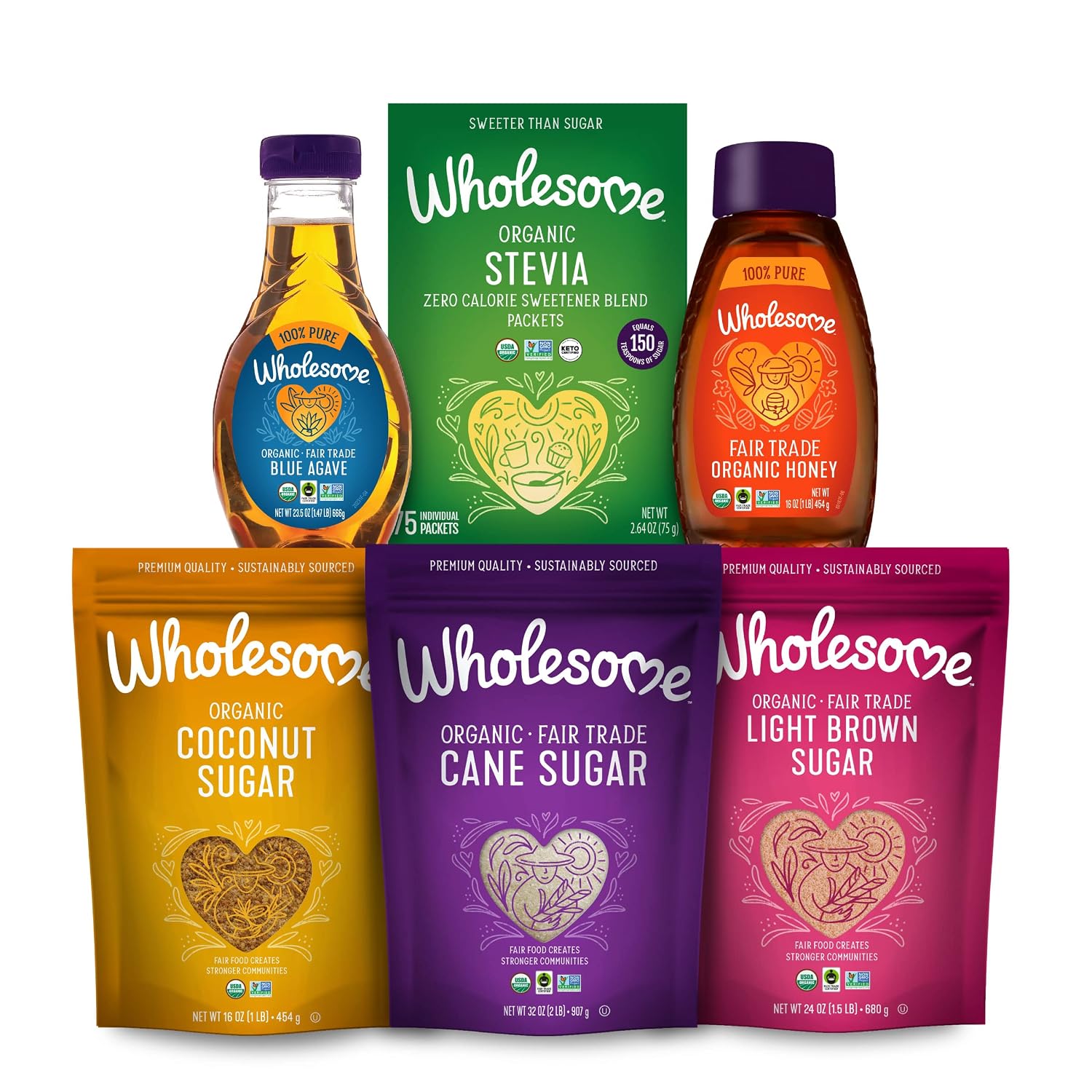 Wholesome Sweeteners Organic Stevia, 1000 Count Packets, Zero Calorie Sweetener Blend, Keto Friendly, Non GMO, Gluten Free & Vegan